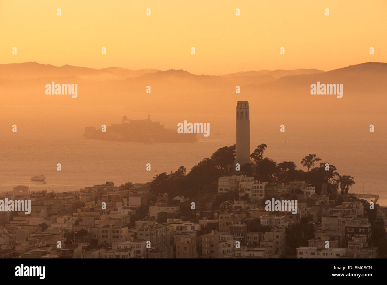 Coit Tower Telegraph Hill At Sunset View From Mandarin Oriental