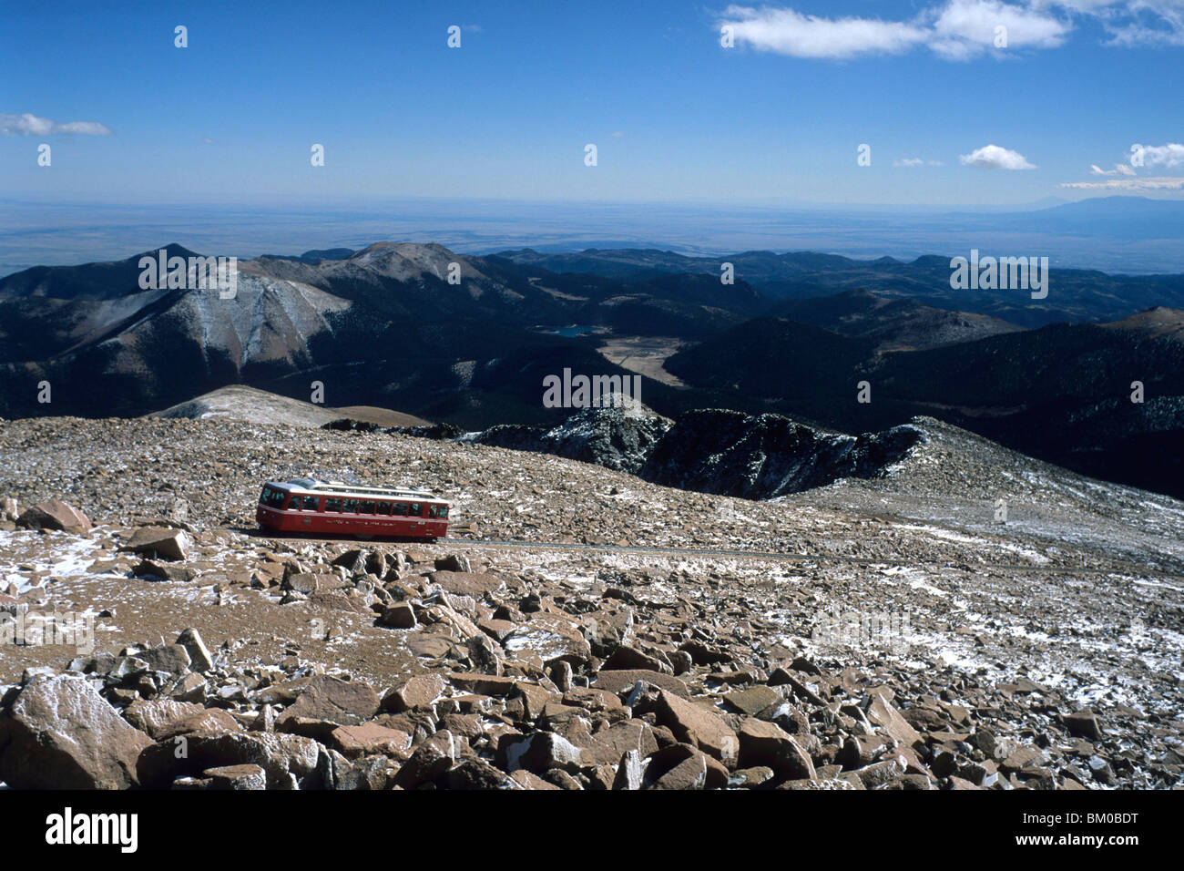 Pikes Peak Cog Railway, Pikes Peak, Colorado, USA Stock Photo