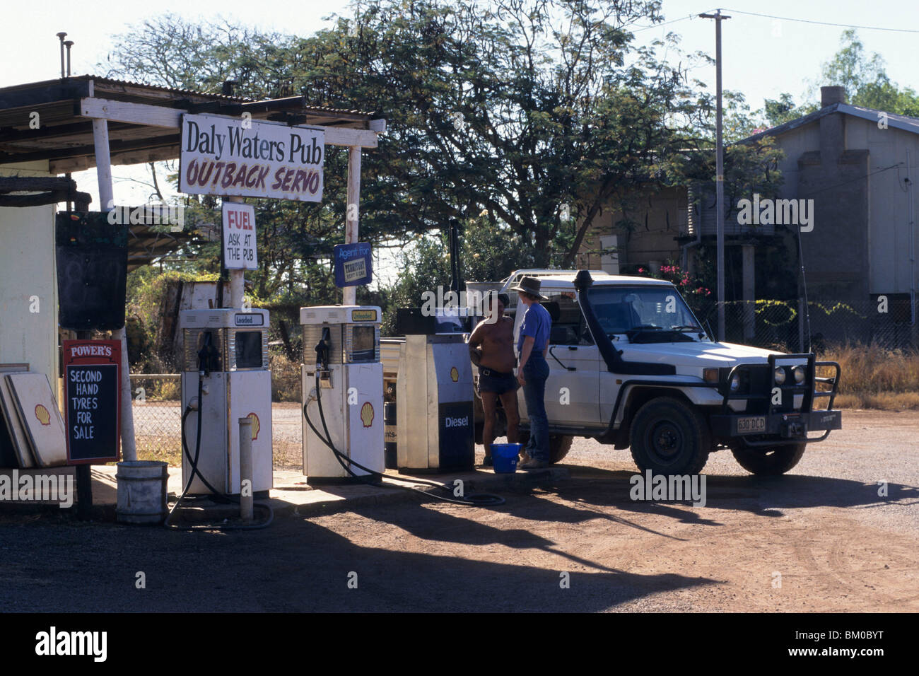 Daly Waters Pub Outback Servo Petrol Station, Daly Waters, Northern Territory, Australia Stock Photo