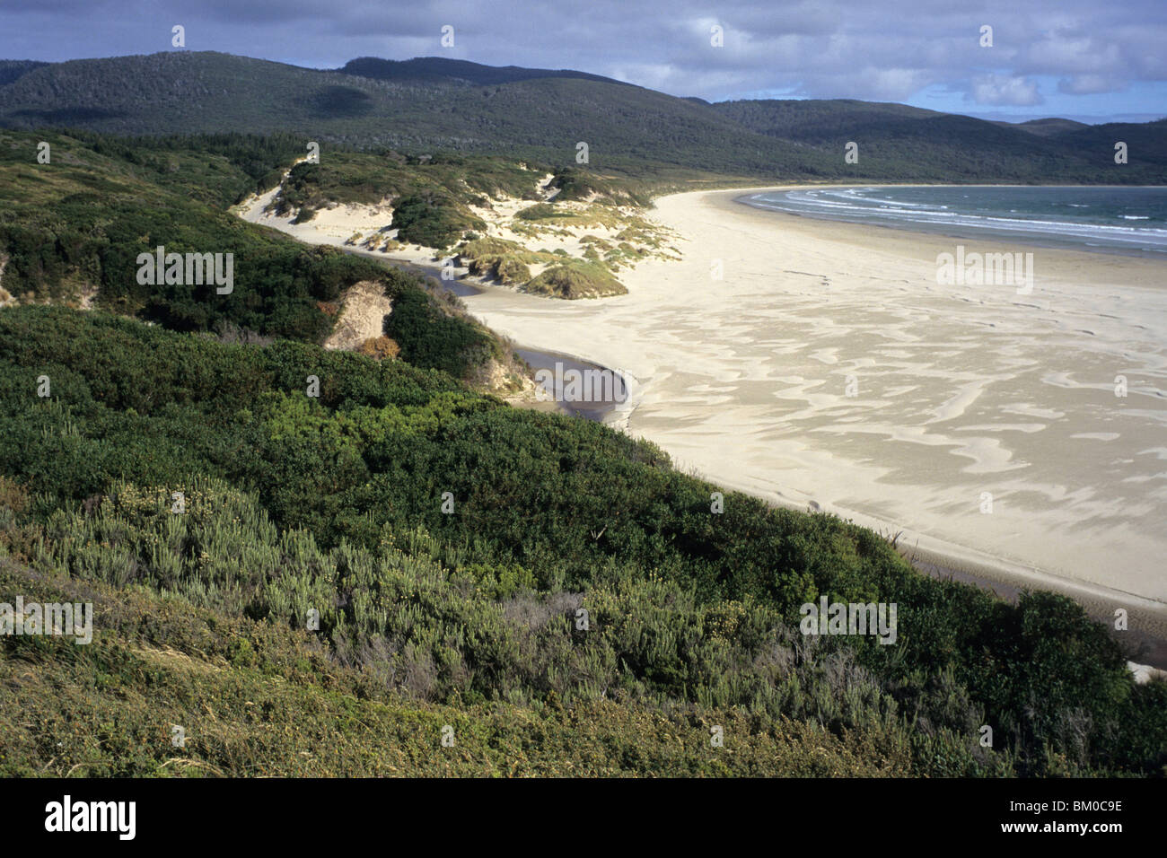 Beach at Cloudy Bay, South Bruny Island, Tasmania, Australia Stock