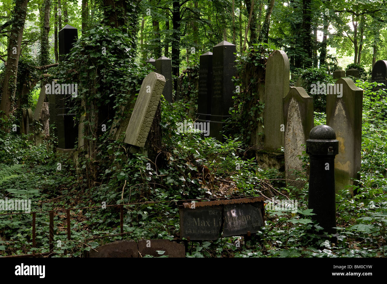 Jewish cemetery in Berlin-Weissensee, it is considered to be the largest Jewish cemetery in Europe, Berlin, Germany, Europe Stock Photo