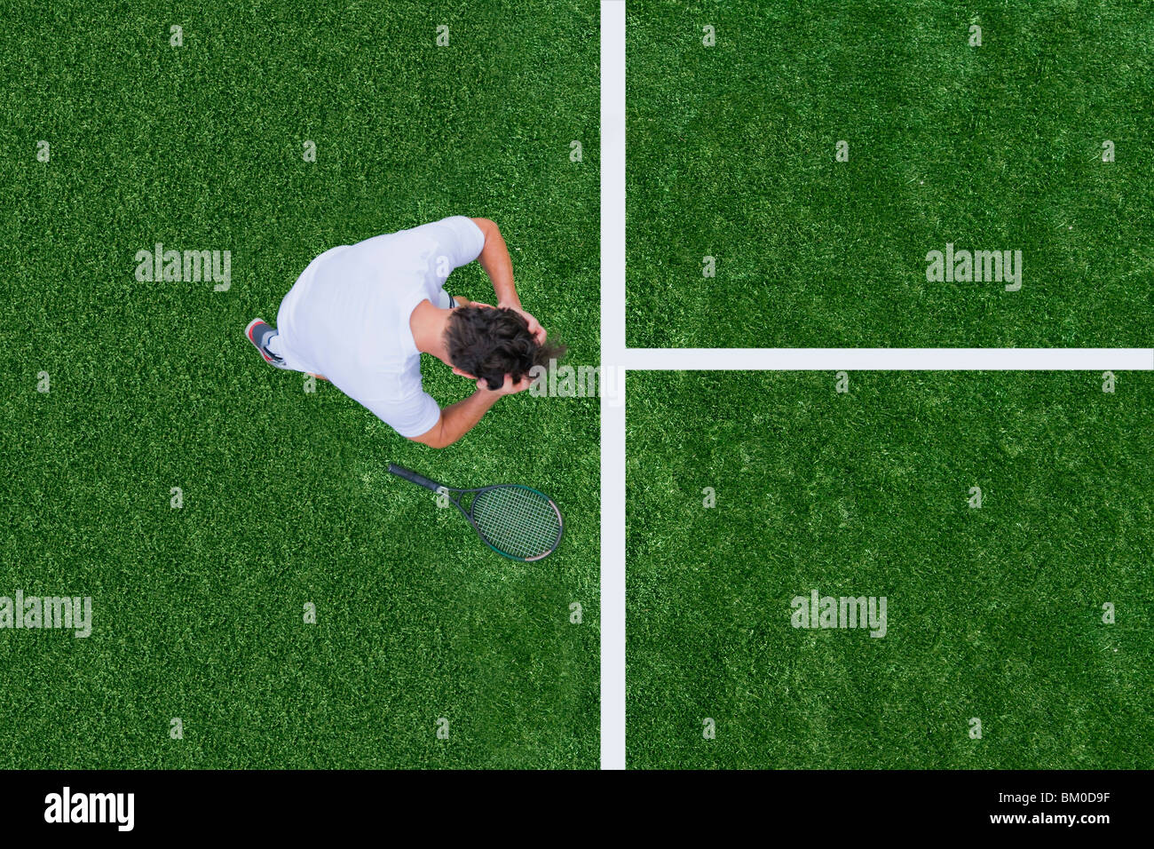 Man losing tennis match Stock Photo Alamy