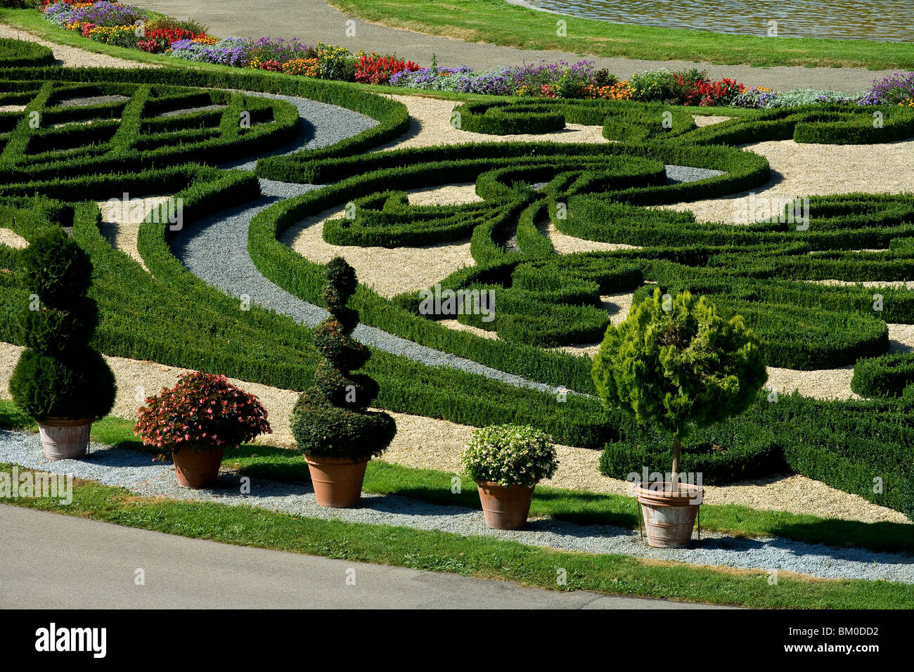 Palace gardens at Ludwigsburg palace, Ludwigsburg, Baden-Wuerttemberg, Germany, Europe Stock Photo