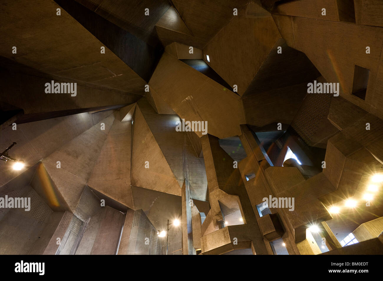 Pilgrimage church in Neviges, build in 1968 by architect Gottfried Boehm, Neviges, Bergisches