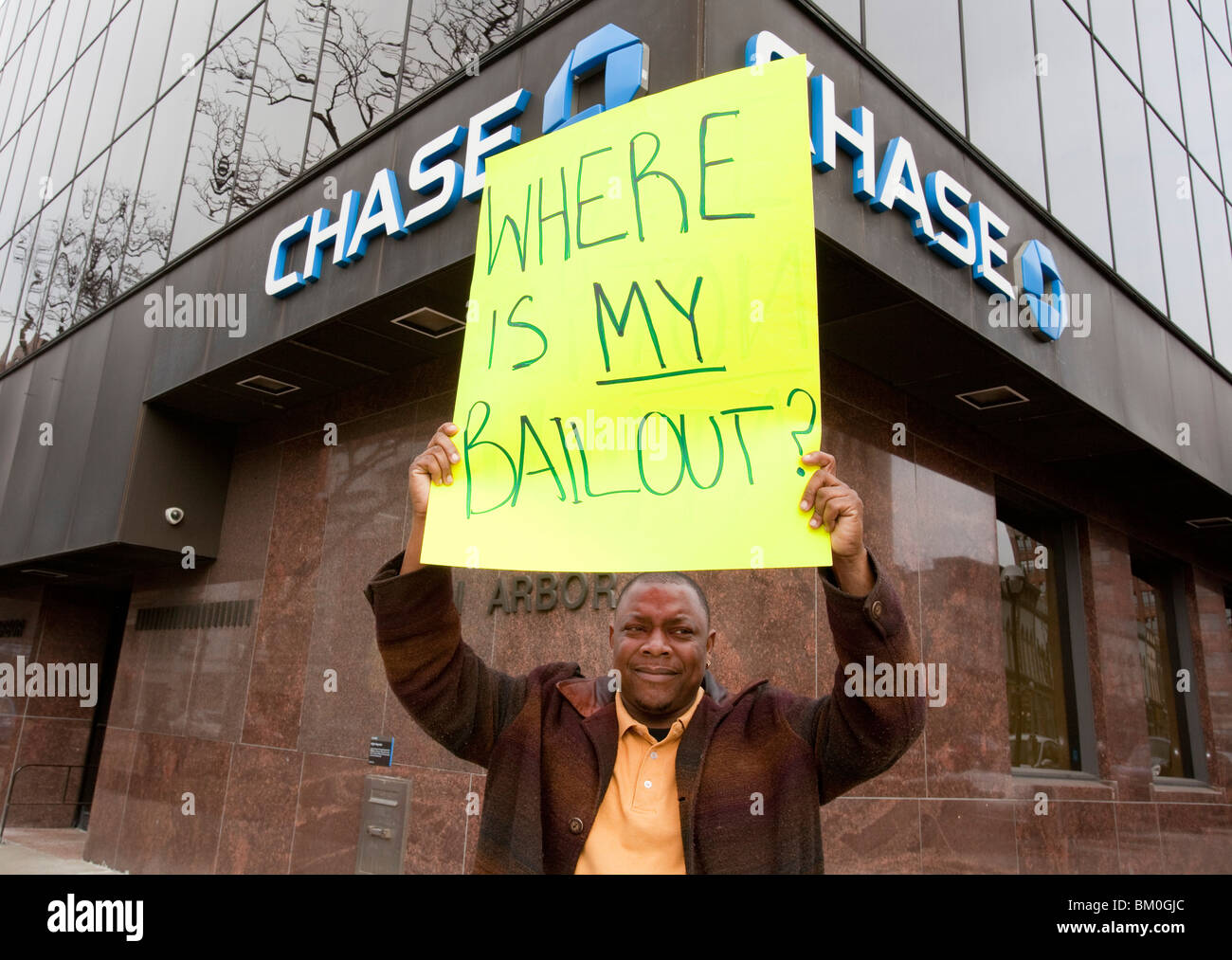 Labor Campaign to Make Big Banks and Wall Street Pay for Financial Crisis Stock Photo