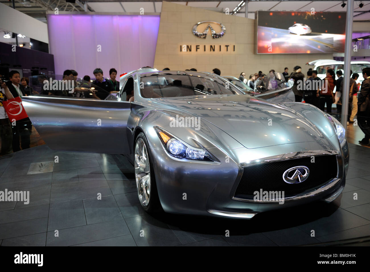 Infiniti's 592hp hybrid Essence concept at Beijing Auto Show 2010. Stock Photo