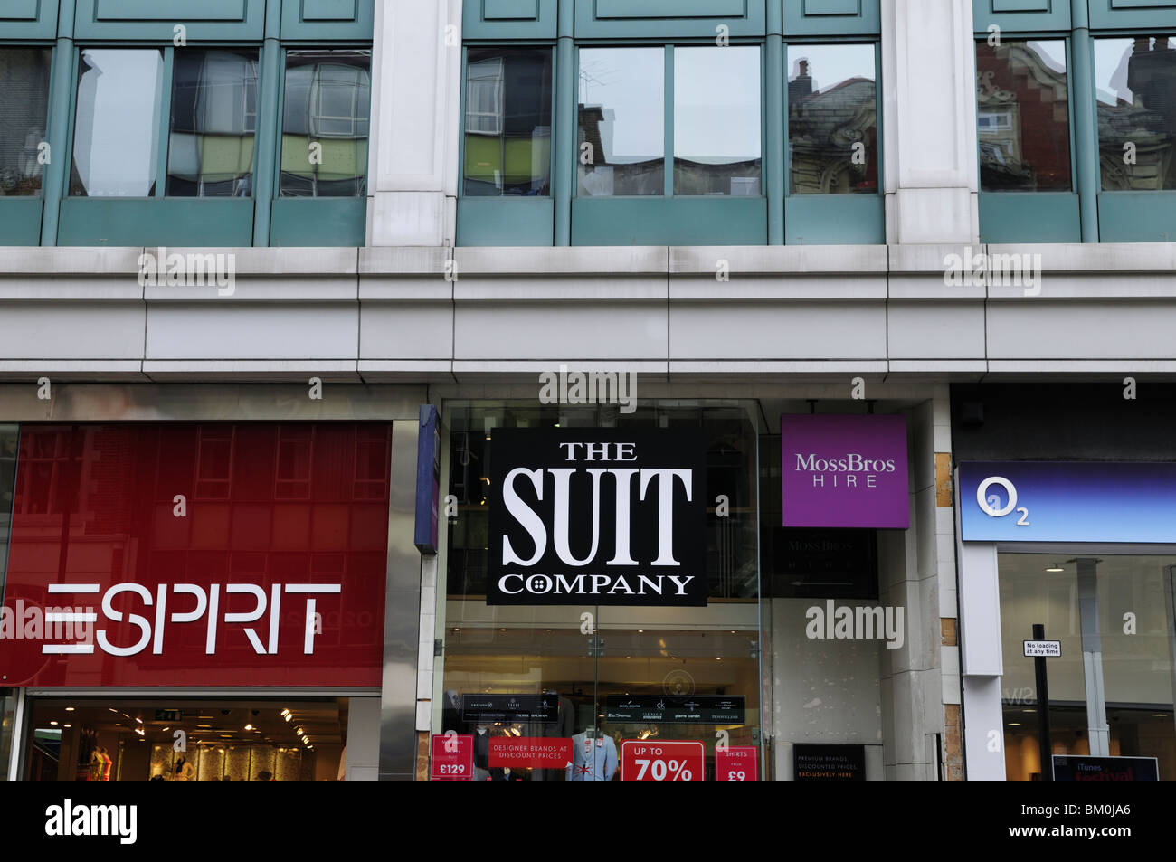 Abstract Detail of Shops in Oxford Street, London, England, UK Stock Photo