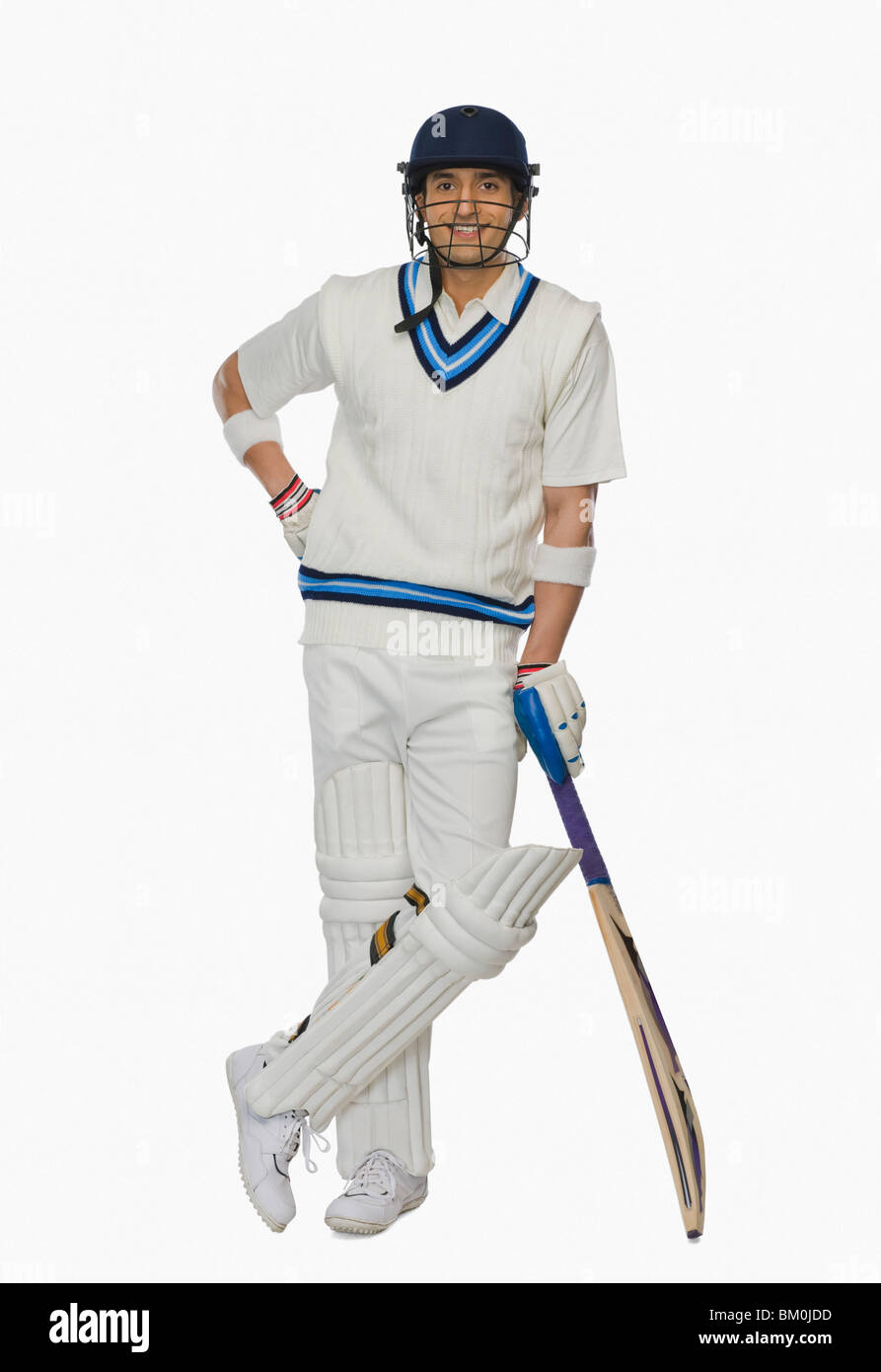Cricket batsman standing at the non striker end Stock Photo 29517977 Alamy