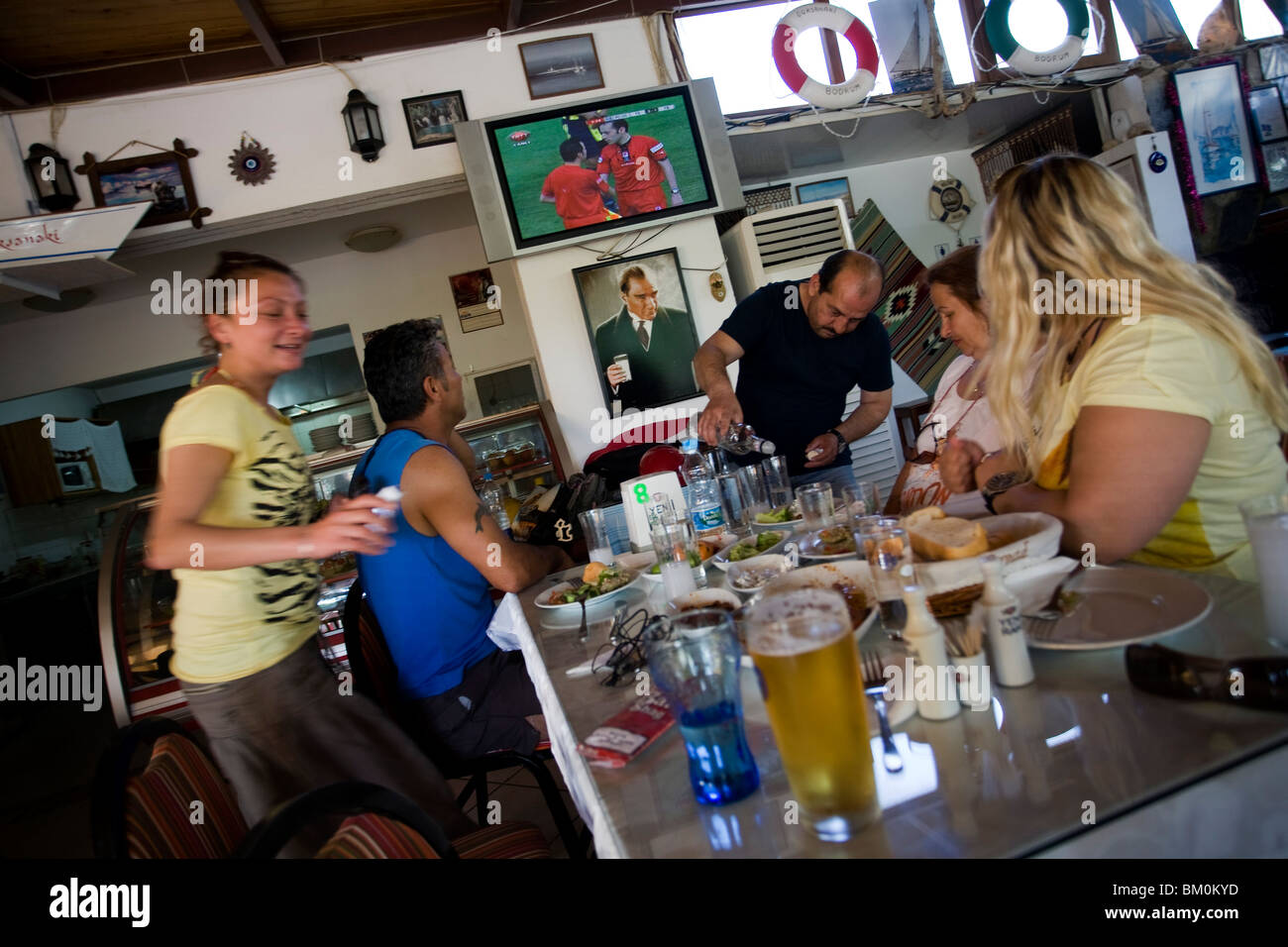 Party in a turkish restaurant Stock Photo