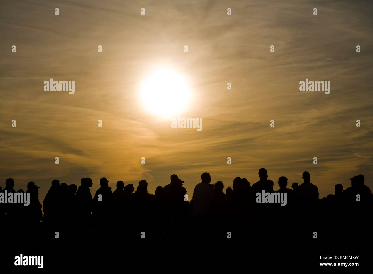 Sunset, Drum Circle, Crowds on beach, Venice Beach, Los Angeles