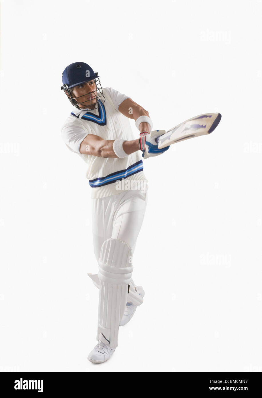 Cricket batsman playing a hook shot Stock Photo Alamy