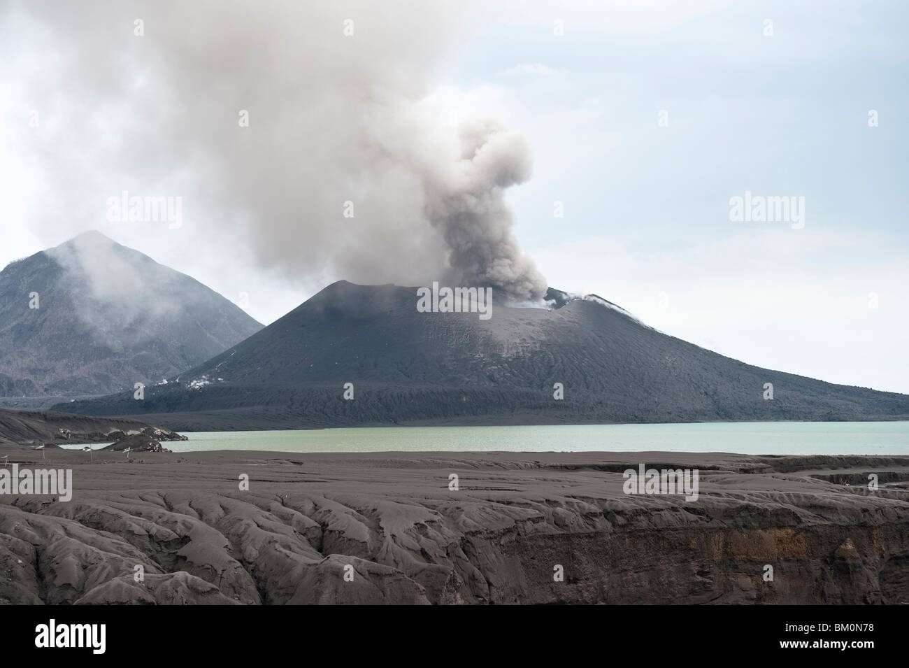 A Plume of Vocanic Ash and Debris Continually Erupts from Volcano ...