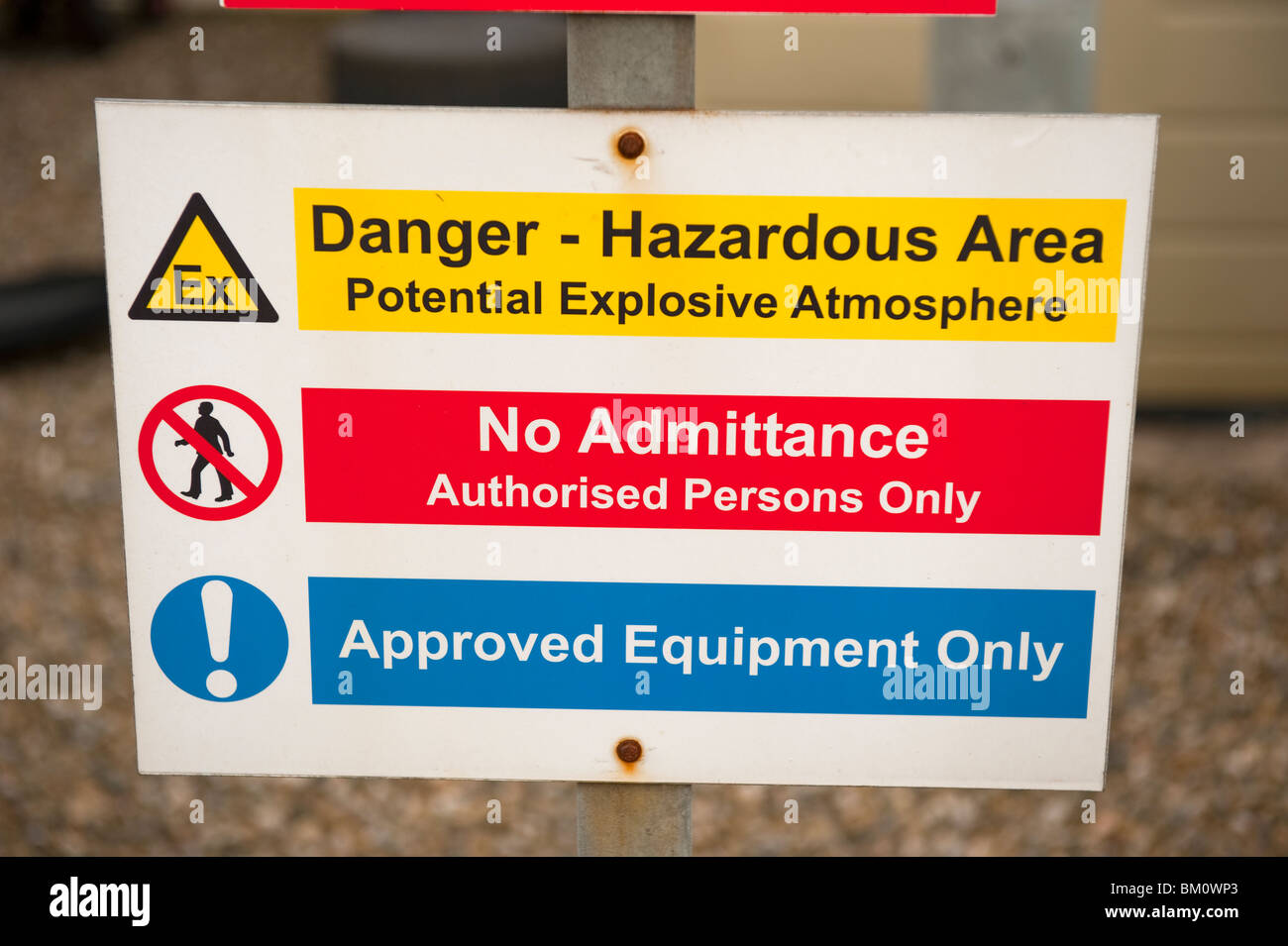Danger Hazardous Area Explosive Atmosphere Stock Photo