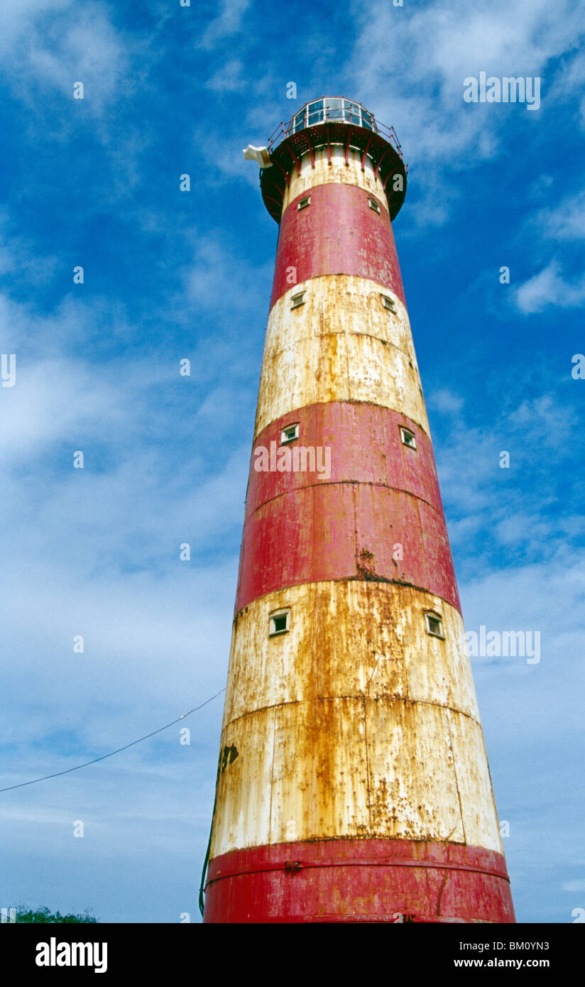 Low angle view of a lighthouse, South Point Lighthouse, Barbados Stock