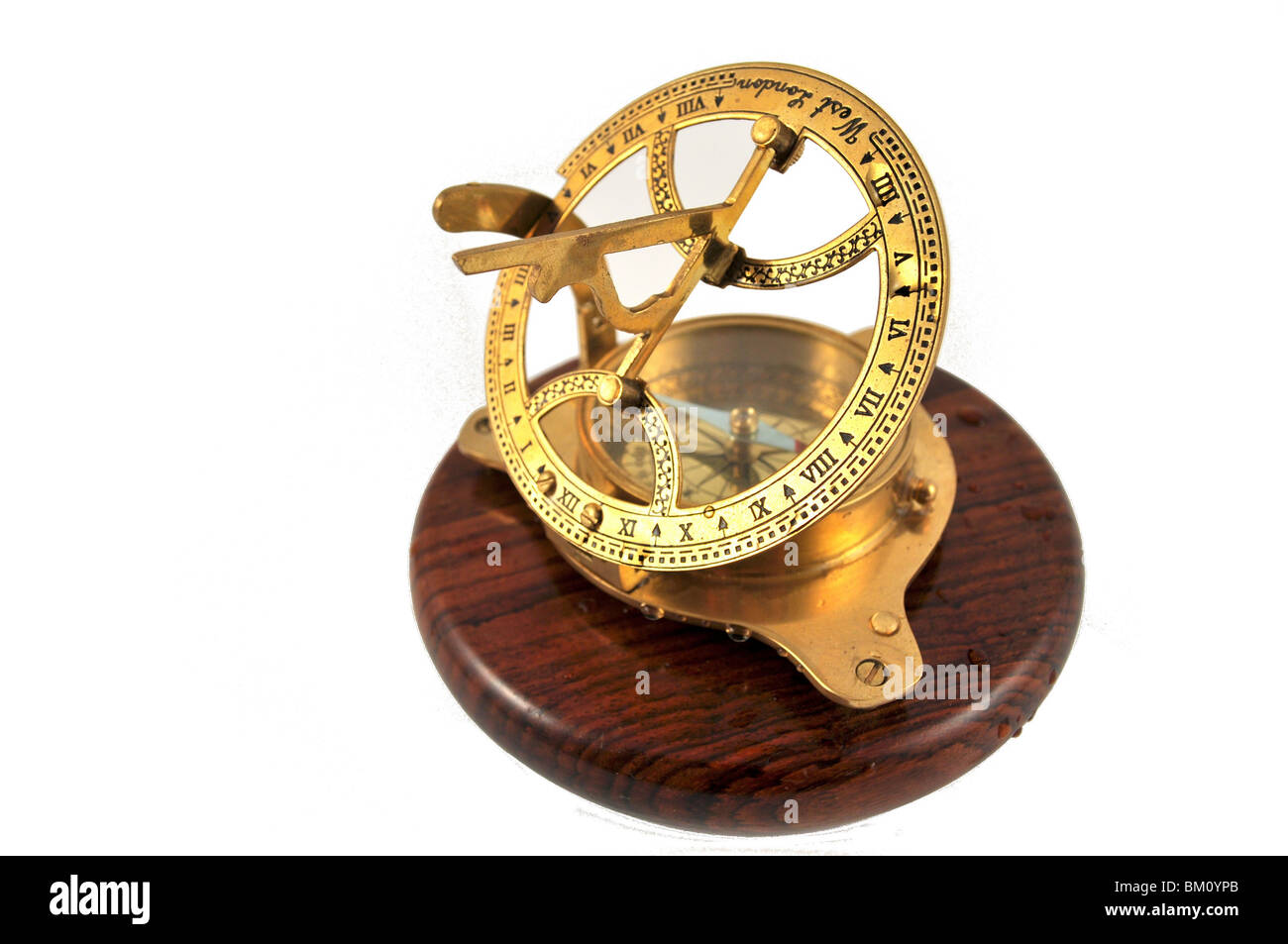 Isolated Brass compass Stock Photo