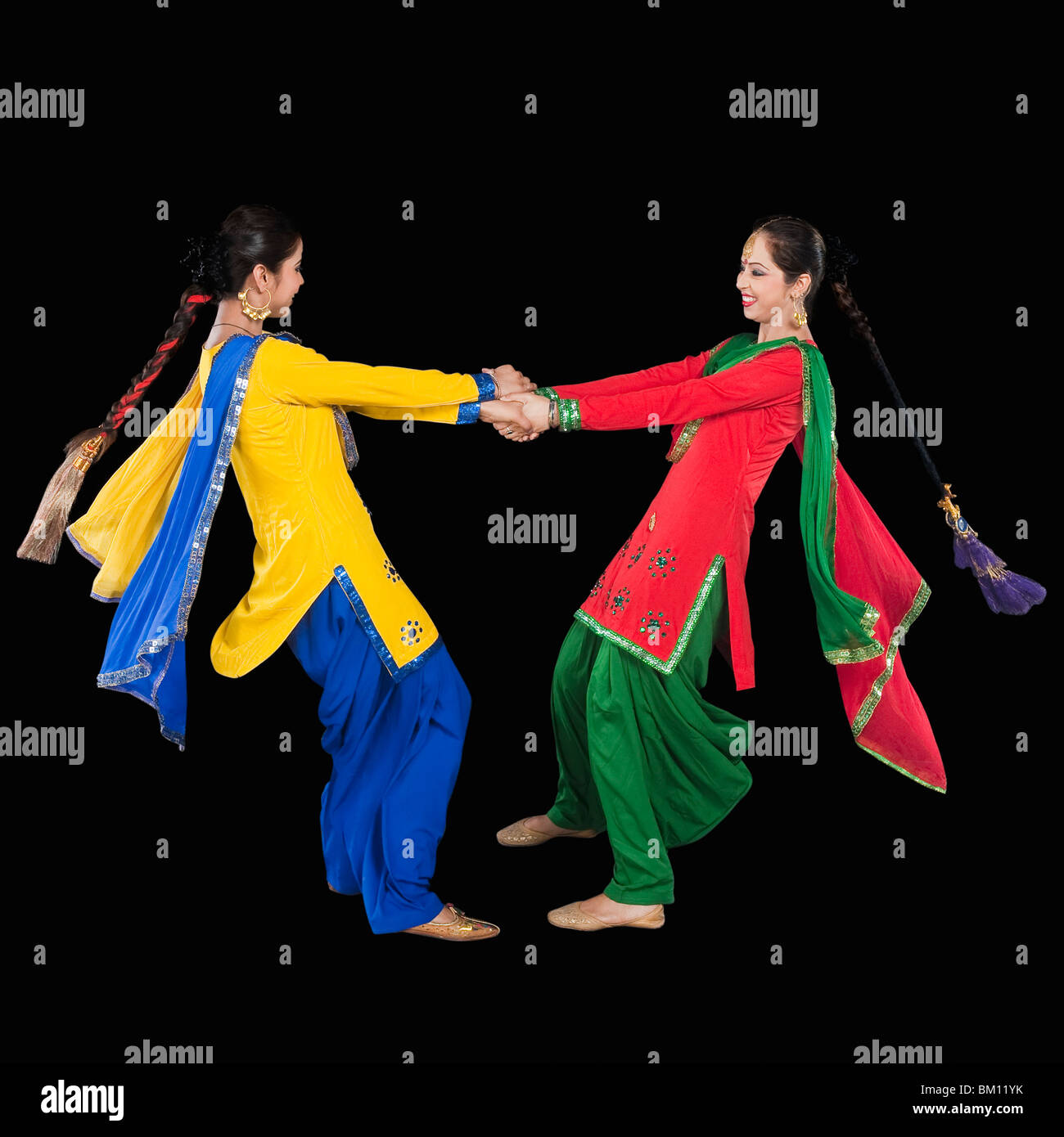 Bhangra the traditional folk dance from Punjab in North India Stock Photo