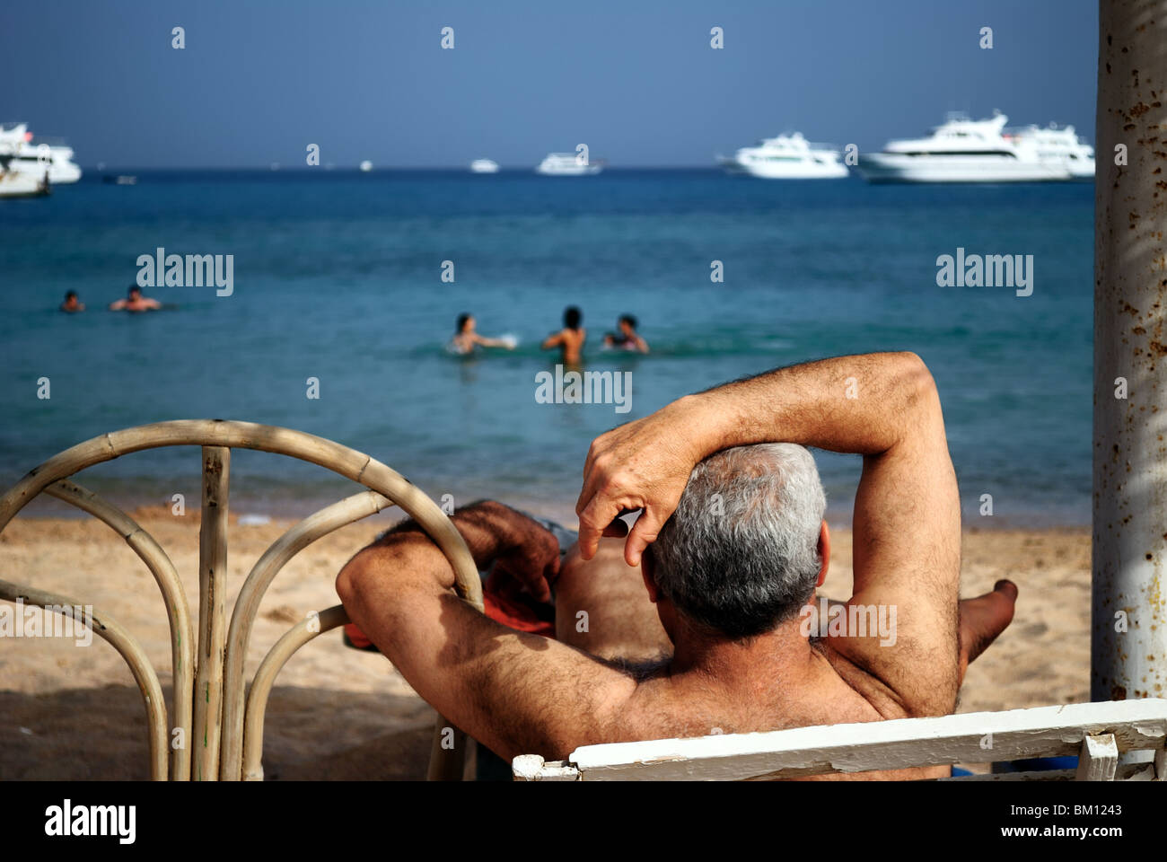Beach scene, Hurghada, Egypt Stock Photo