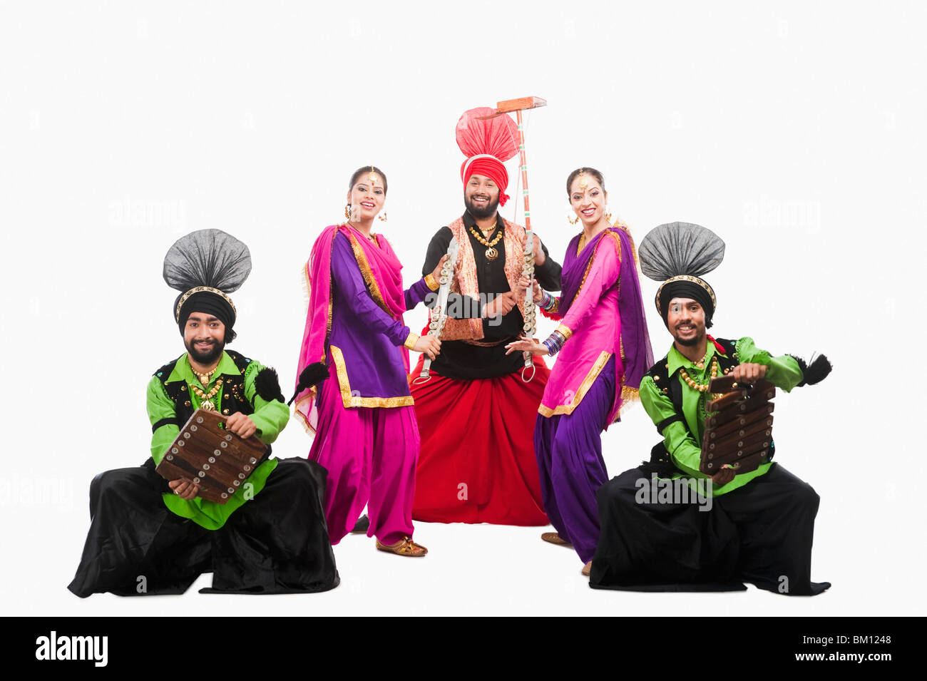 Bhangra the traditional folk dance from Punjab in North India Stock Photo