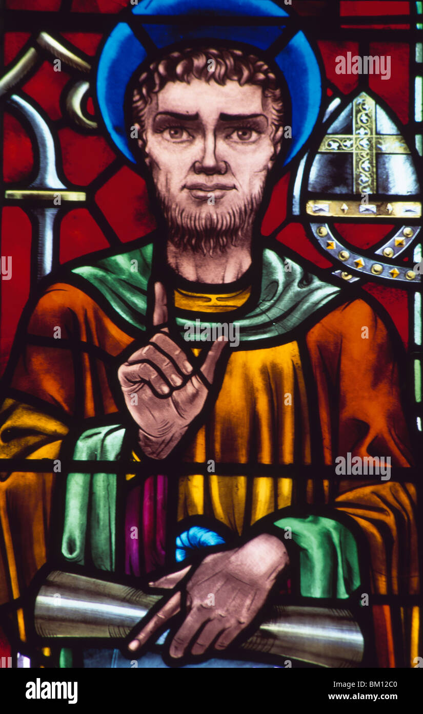 Paintings on the stained glass window of a cathedral, Bermuda Cathedral