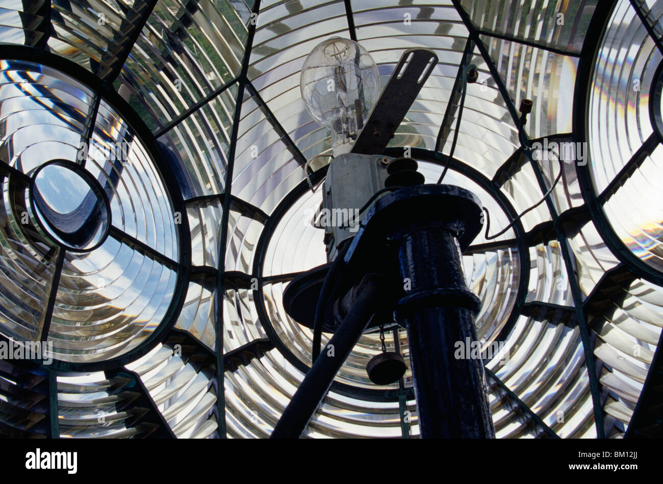 Lamp in a lighthouse, Gibbs Hill Lighthouse, Gibbs Hill, Bermuda Stock Photo