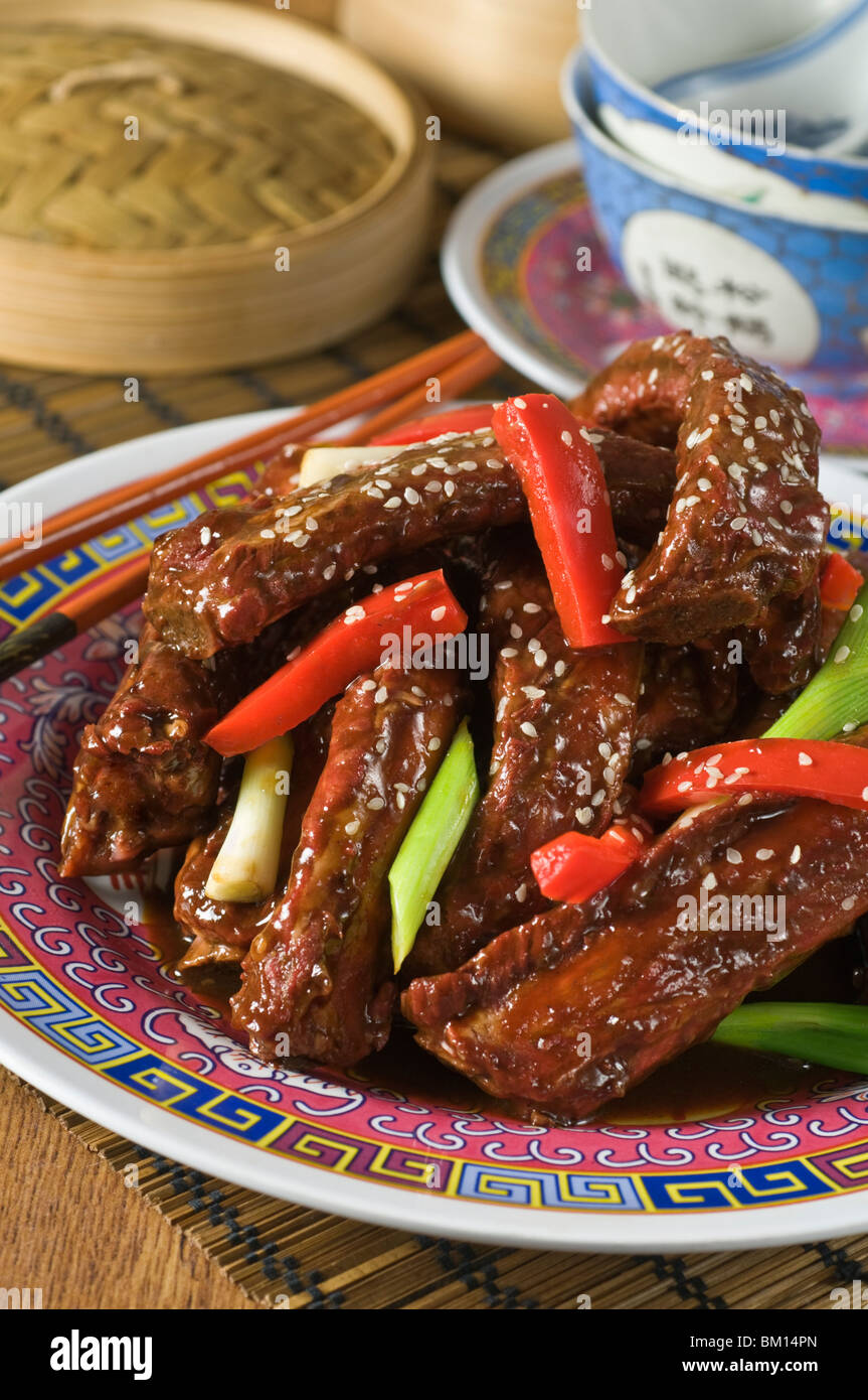 Chinese spare ribs Stock Photo