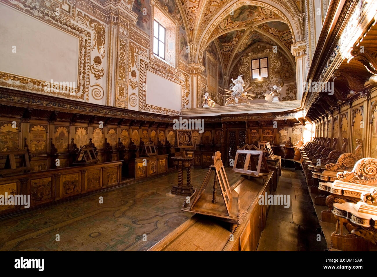 Interior, Certosa di San Lorenzo,  Padula, Vallo di Diano, Salerno, Campania, Italy, Europe Stock Photo