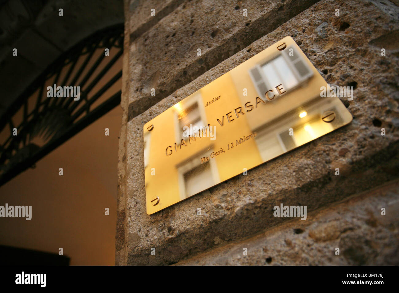 Gianni Versace headquarter, Via della Spiga street, Milan, Lombardy, Italy, Europe Stock Photo