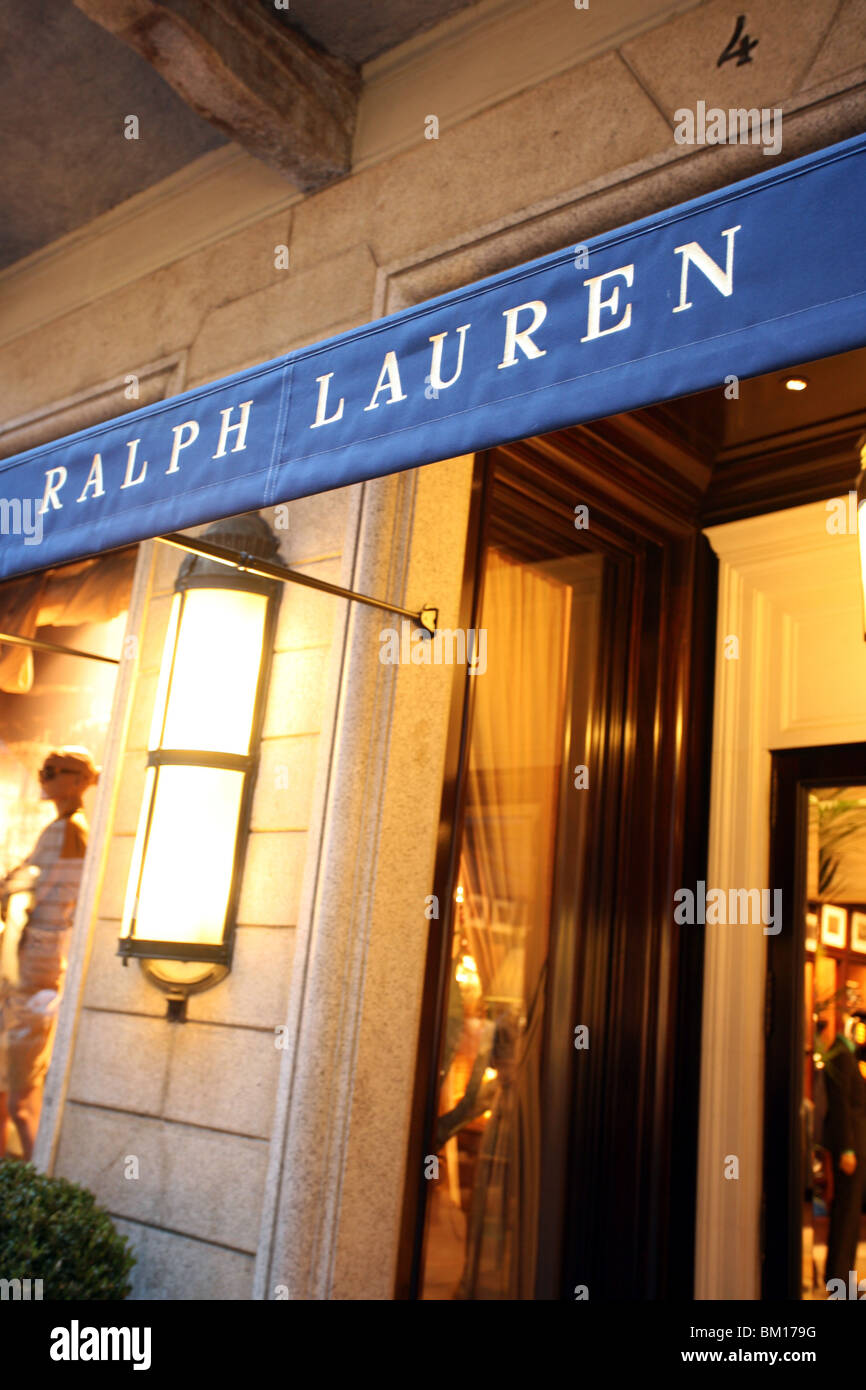 Ralph Lauren fashion shop entrance, Via Monte Napoleone, Milan, Lombardy,  Italy, Europe Stock Photo - Alamy