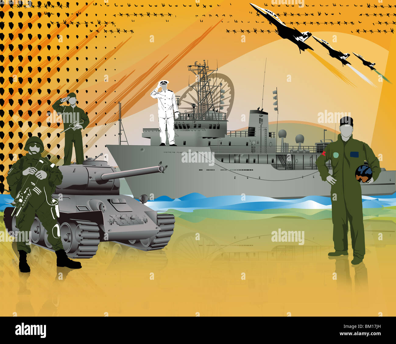 Army Navy And Air Force Stock Photo Alamy