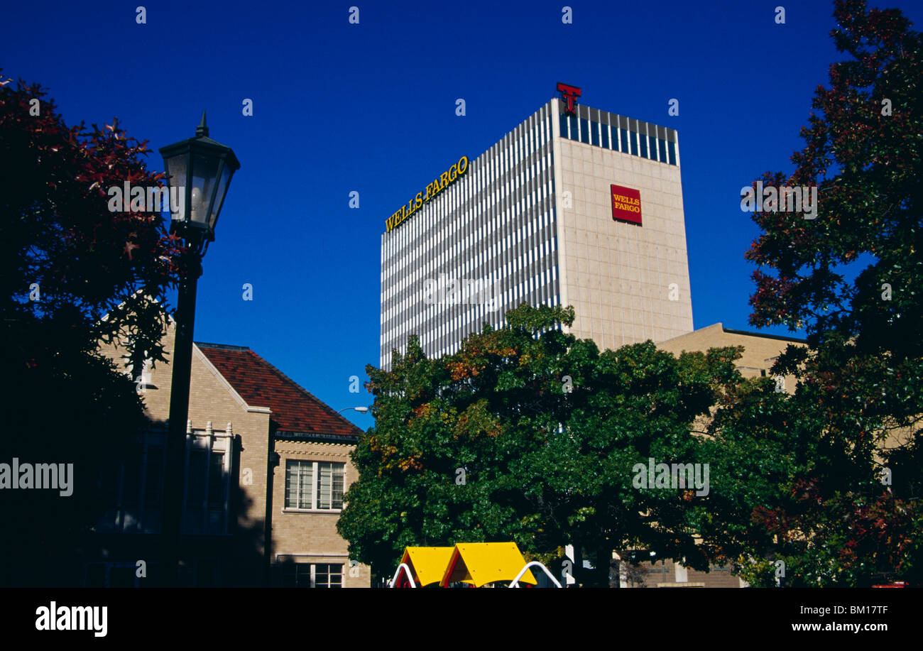 Low angle view of an office building, Wells Fargo Tower, Lubbock, Texas, USA Stock Photo Alamy