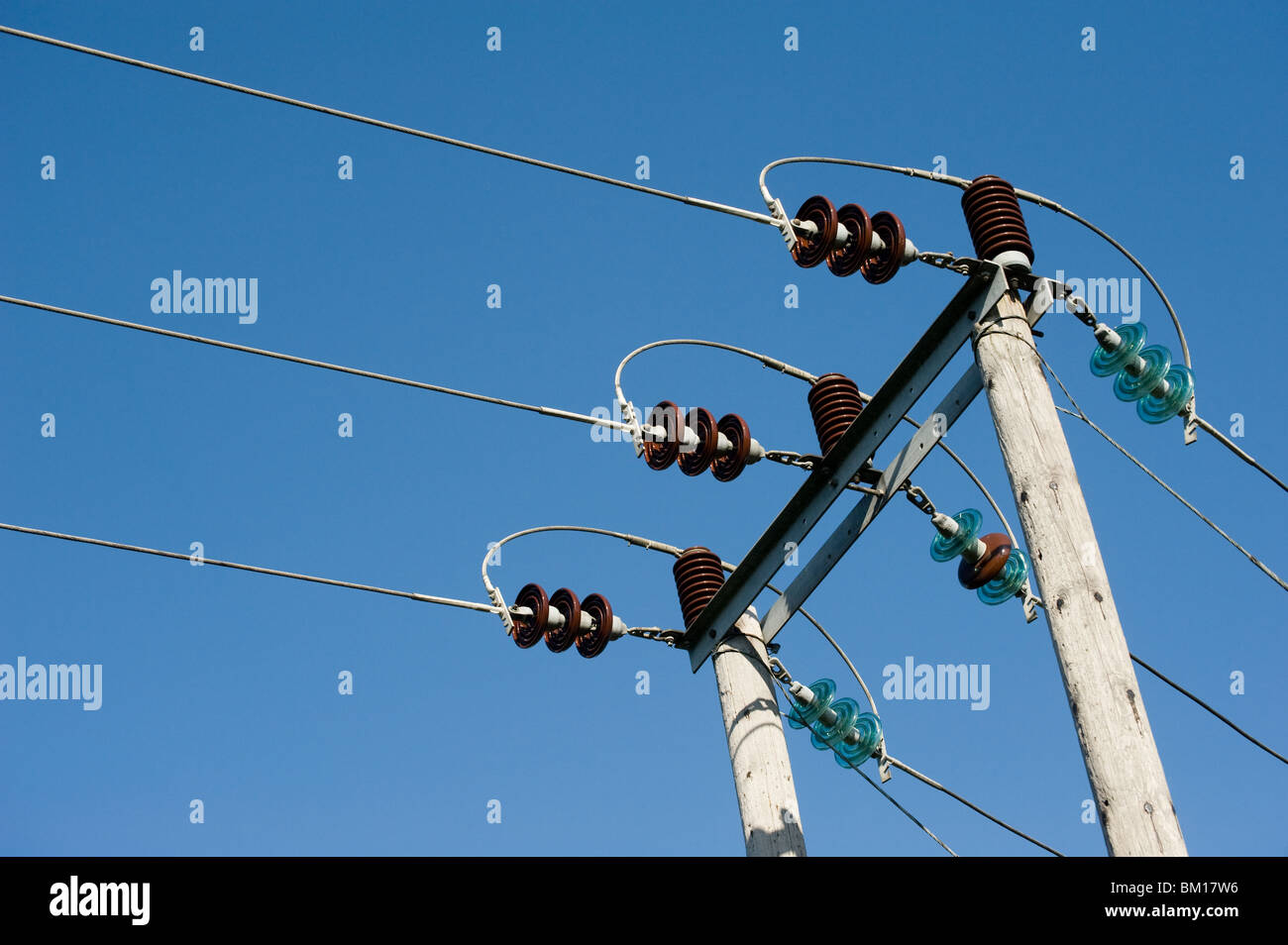 Electricity insulators Stock Photo Alamy