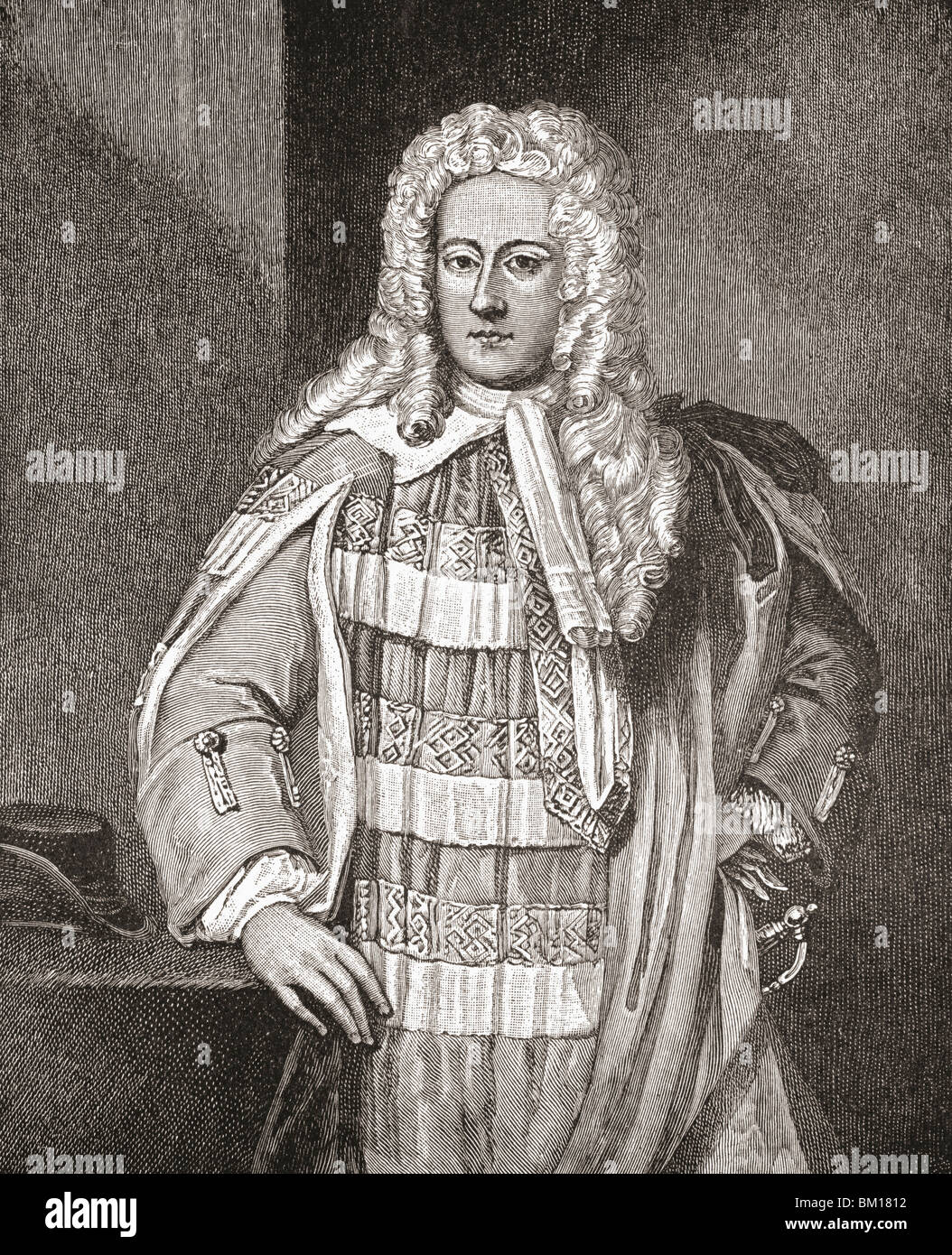 Henry St John, 1st Viscount Bolingbroke, 1678 to 1751. English politician and philosopher. Stock Photo