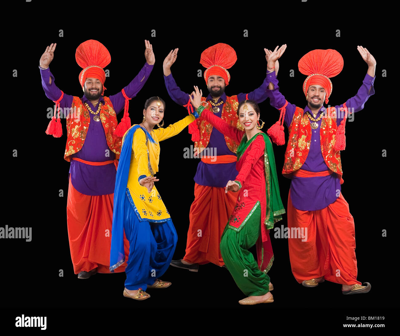 Bhangra the traditional folk dance from Punjab in North India Stock