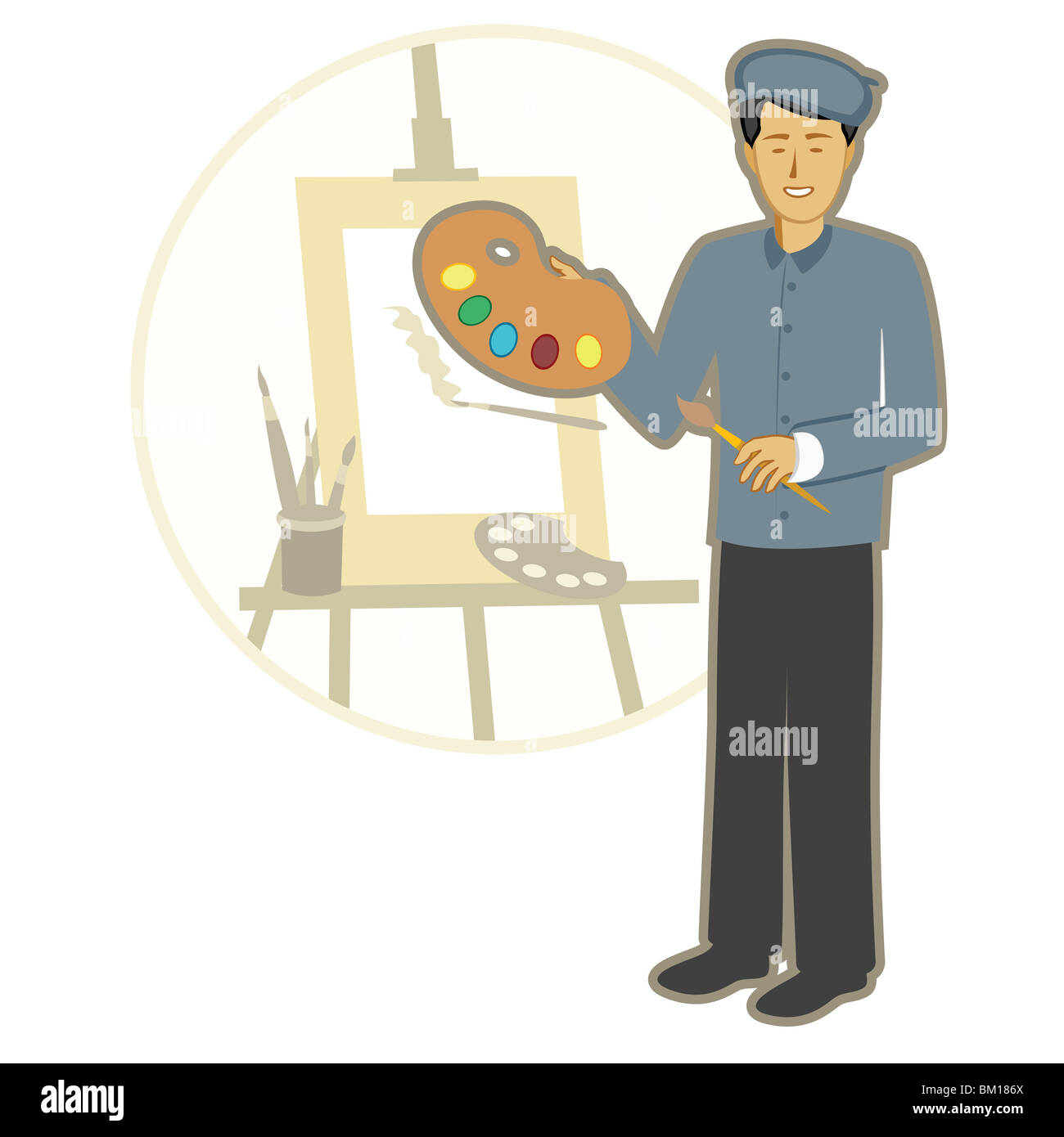 Painter artist clip art hi-res stock photography and images - Alamy