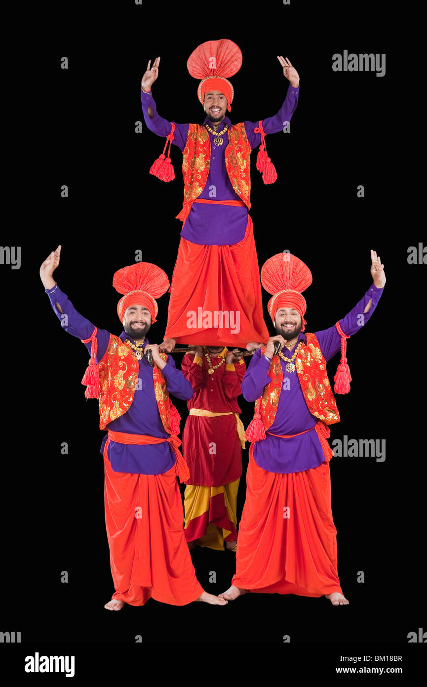 Bhangra the traditional folk dance from Punjab in North India Stock Photo