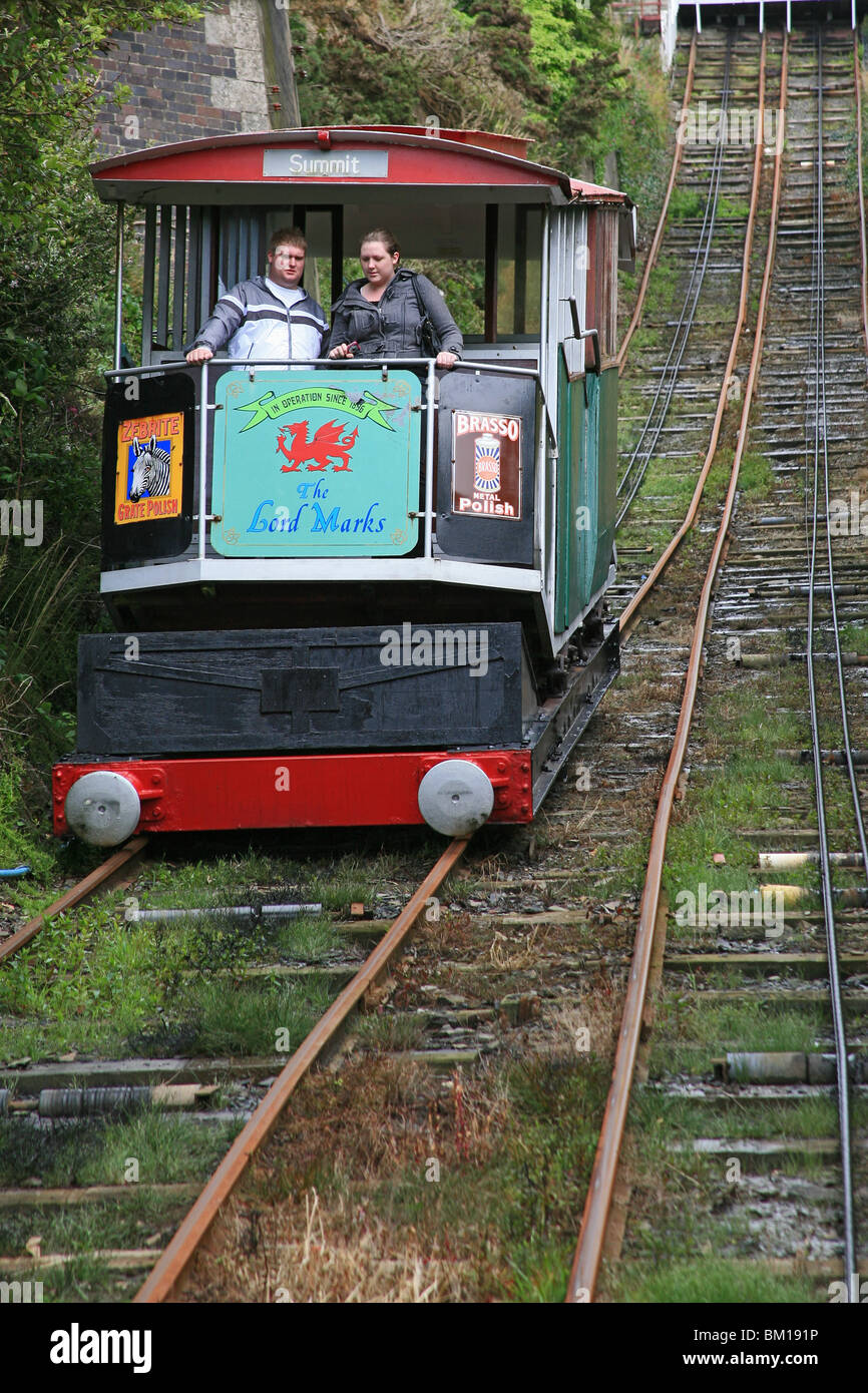 The Aberystwyth Cliff Railway at Constitution Hill, Aberystwyth, Ceredigion, Wales, UK Stock Photo