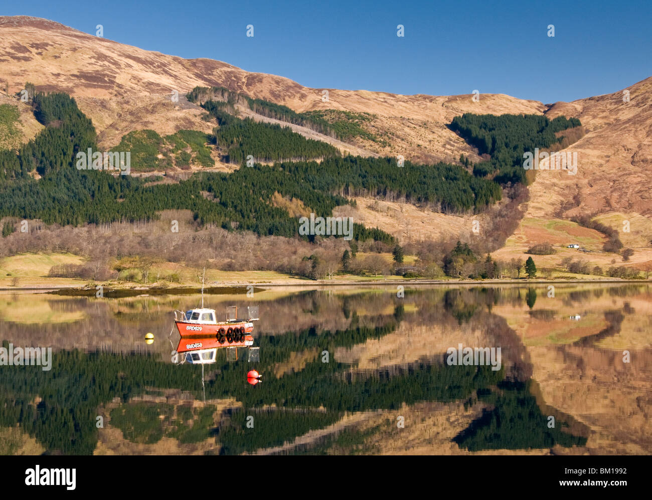 Reflections in Loch Leven, Near Ballachulish, Glencoe, Scottish Highlands, Scotland, UK Stock Photo