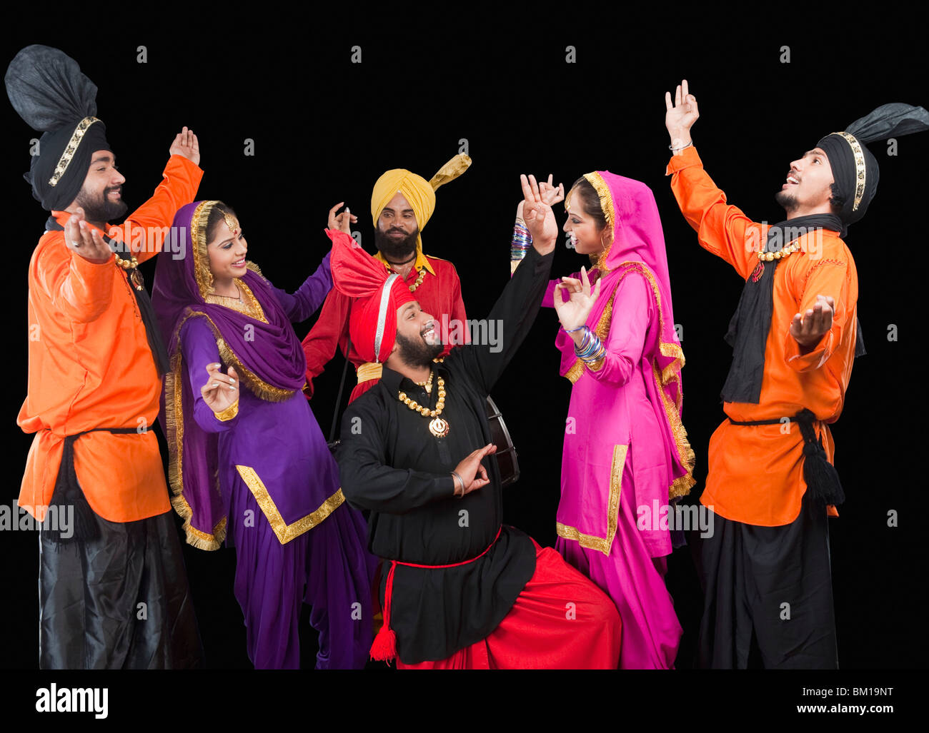 Bhangra the traditional folk dance from Punjab in North India Stock
