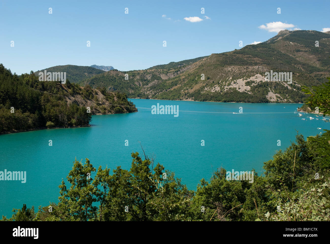 Turquoise lake created by giant dam on the du Verdon,Provence,France Stock Photo Alamy