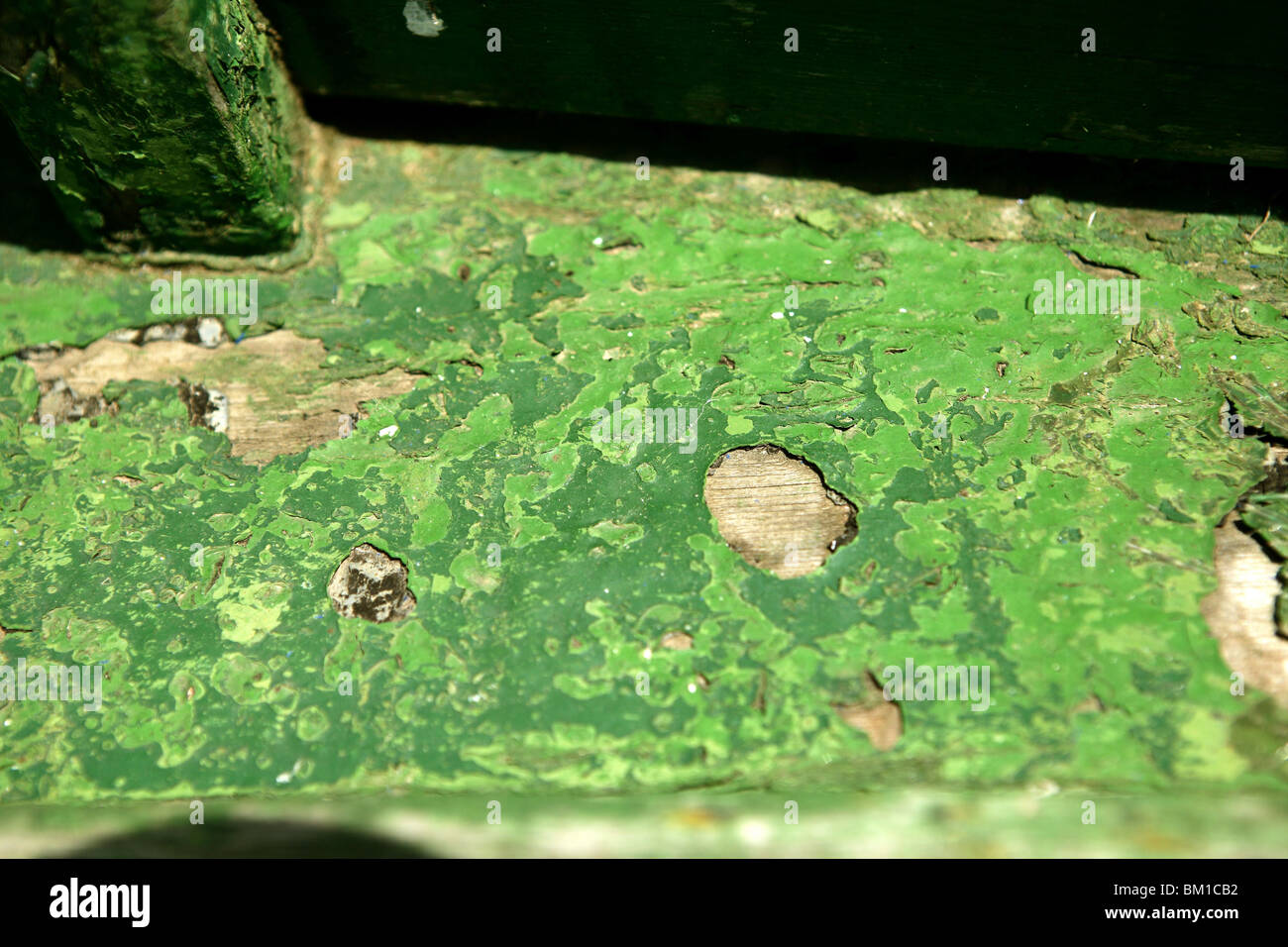 Green paint in wooden boat hull grunge aged texture Stock Photo Alamy