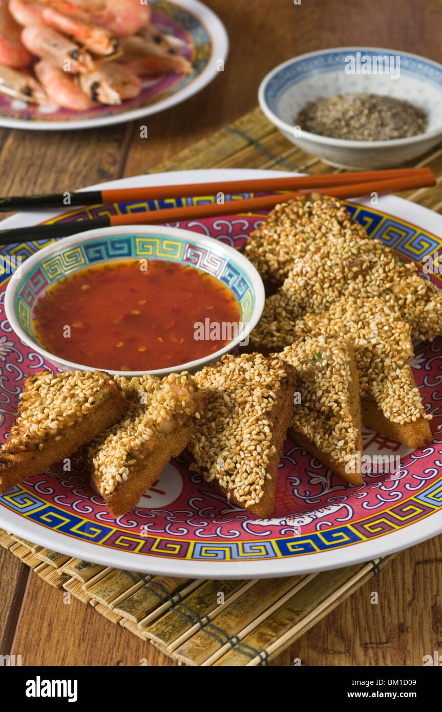 Chinese sesame prawn toasts Stock Photo Alamy
