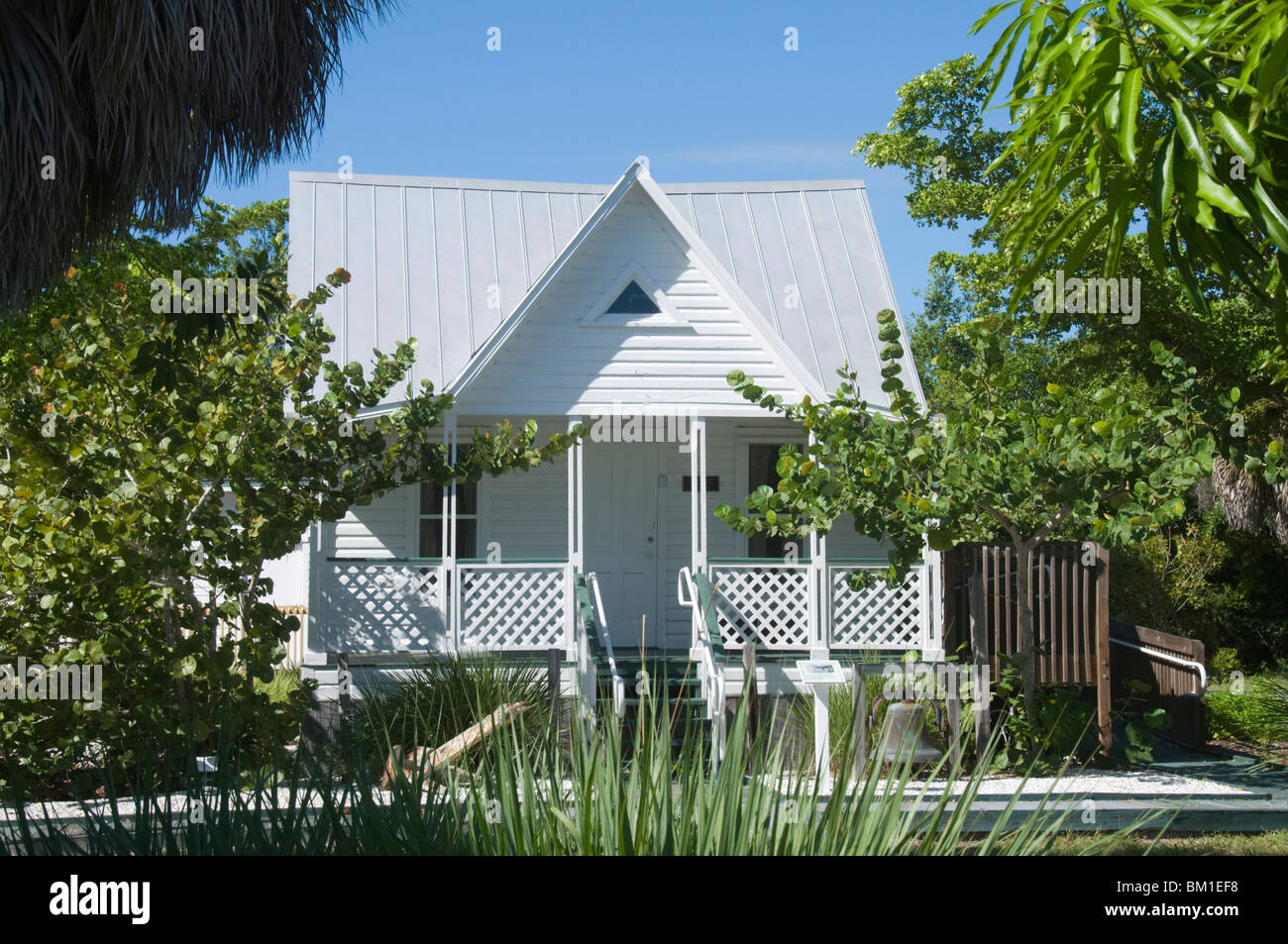 Old houses in historic village museum, Sanibel Island, Gulf Coast, Florida, United States of