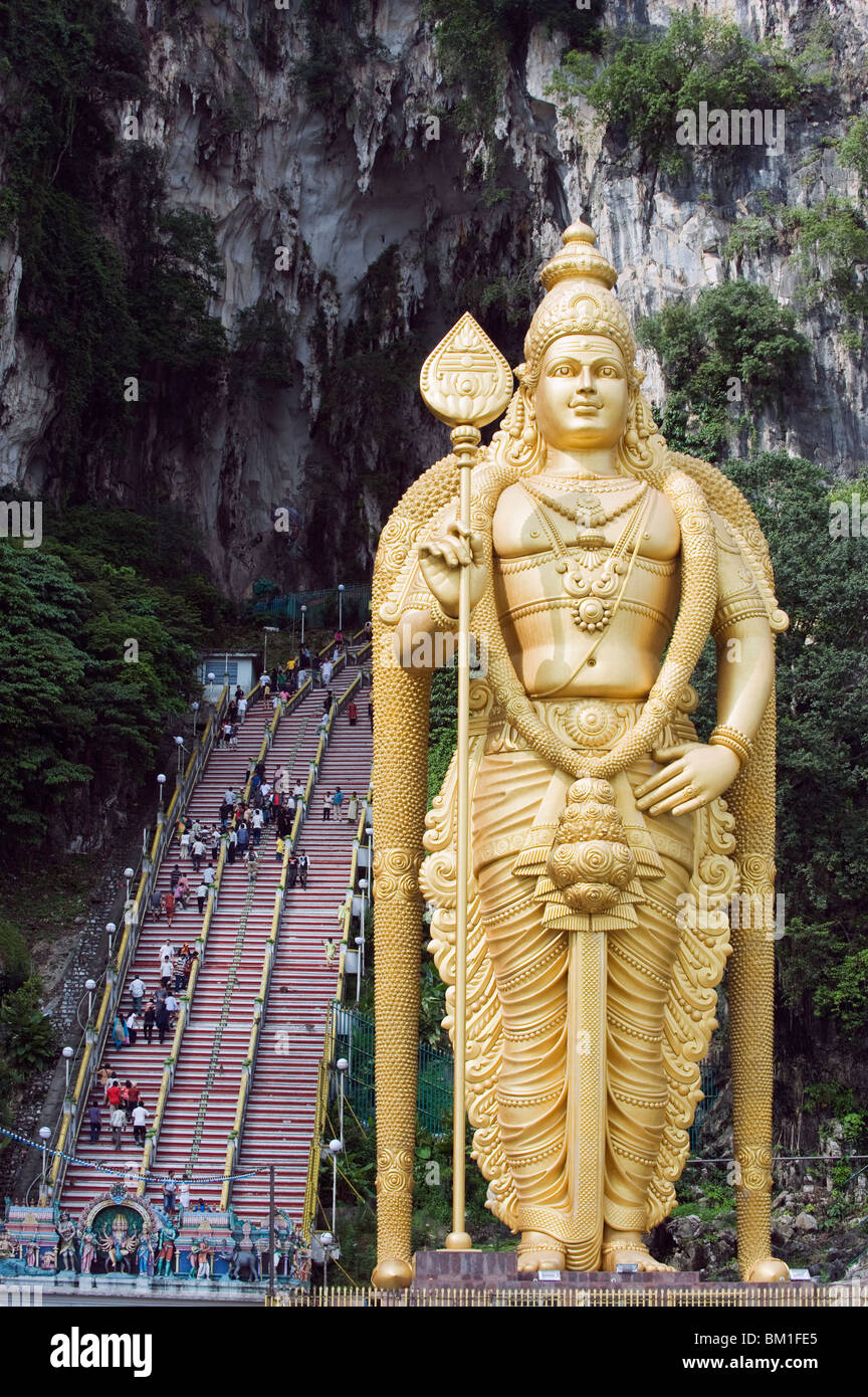 The worlds tallest statue of Murugan, a Hindu deity, Batu Caves, Kuala Lumpur, Malaysia, Southeast Asia, Asia Stock Photo