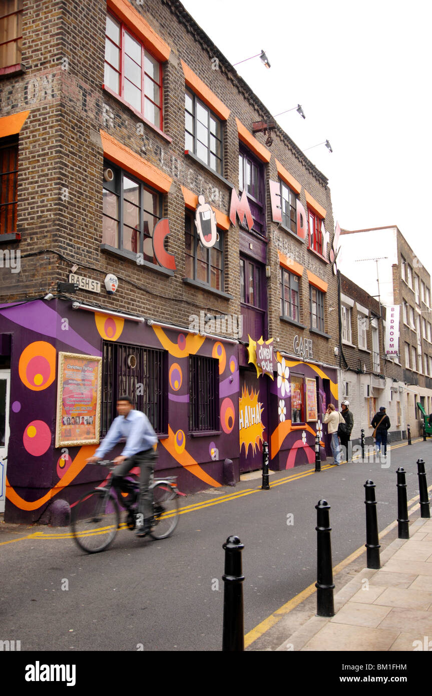Comedy cafe façade, Rivington Street, Shoreditch, London, England ...