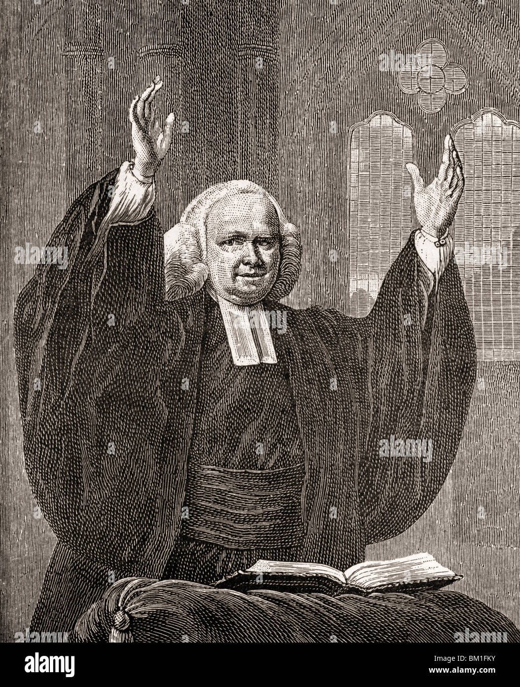 George Whitefield, 1714 to 1770. Church of England preacher, evangelist and founder of Methodism. Stock Photo