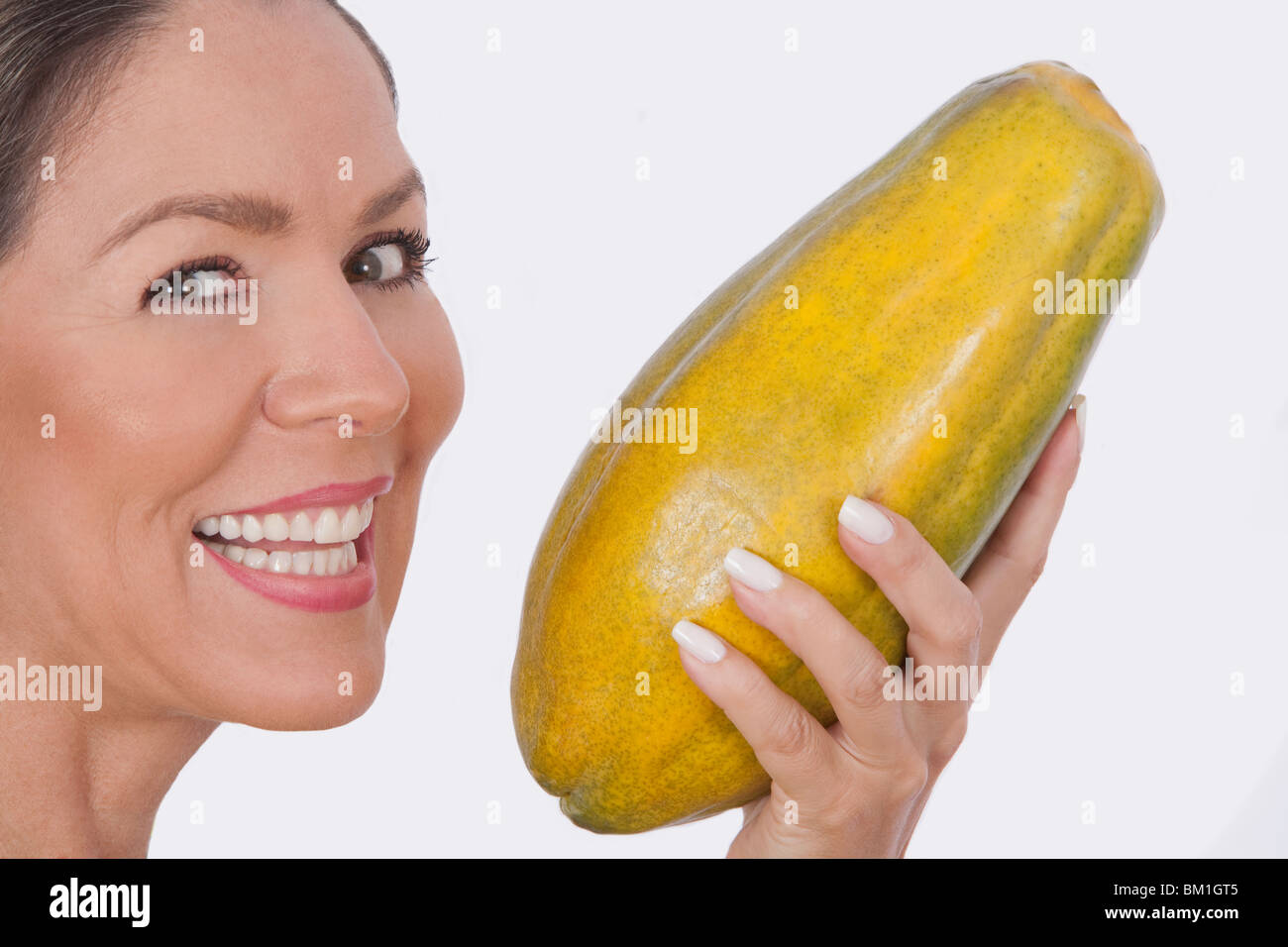 Close up woman hand holding papaya hires stock photography and images Alamy