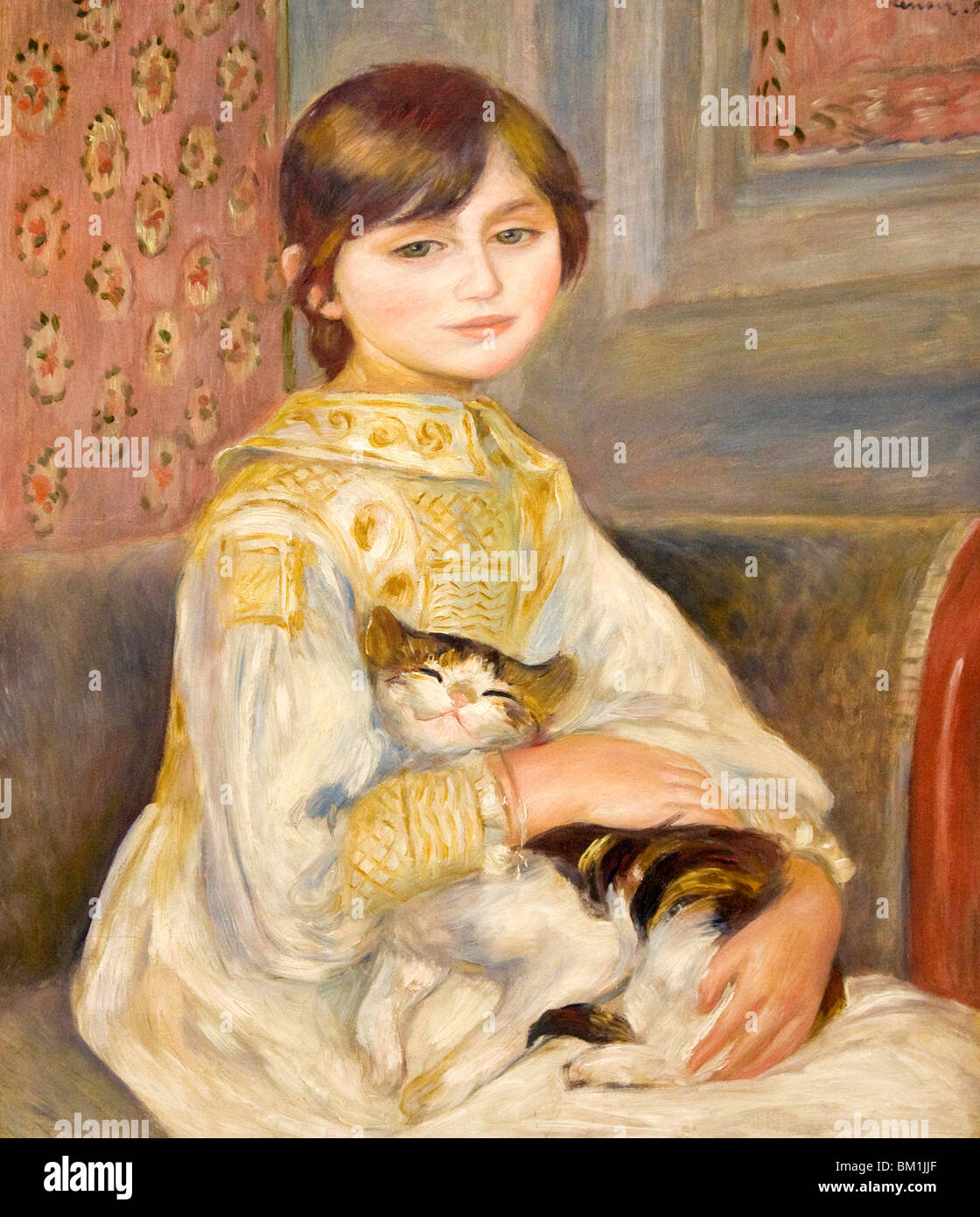 Pierre Auguste Renoir Child with Cat Julie Manet 1887 Musee DOrsay D Orsay Museum and Art Gallery Paris France Europe EU Stock Photo