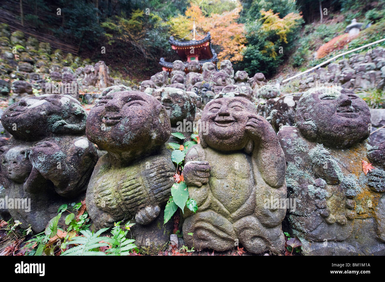 Stone statues at Otagi Nenbutsu ji Temple, Arashiyama Sagano area