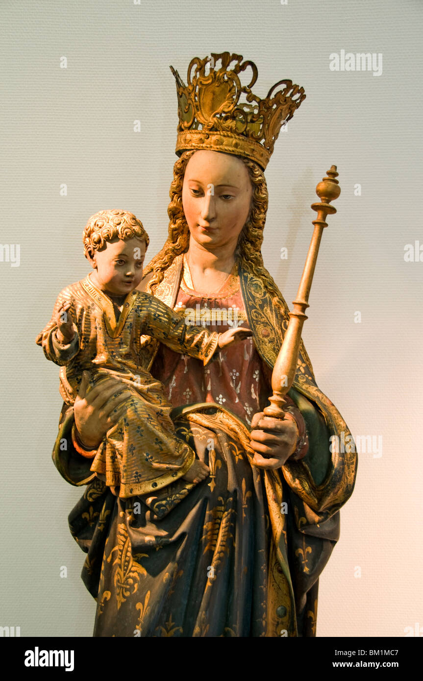 Our Lady  16 th Cent  of the Eglise de la Chapelle Kapelle kerk Brussels Belgium Stock Photo