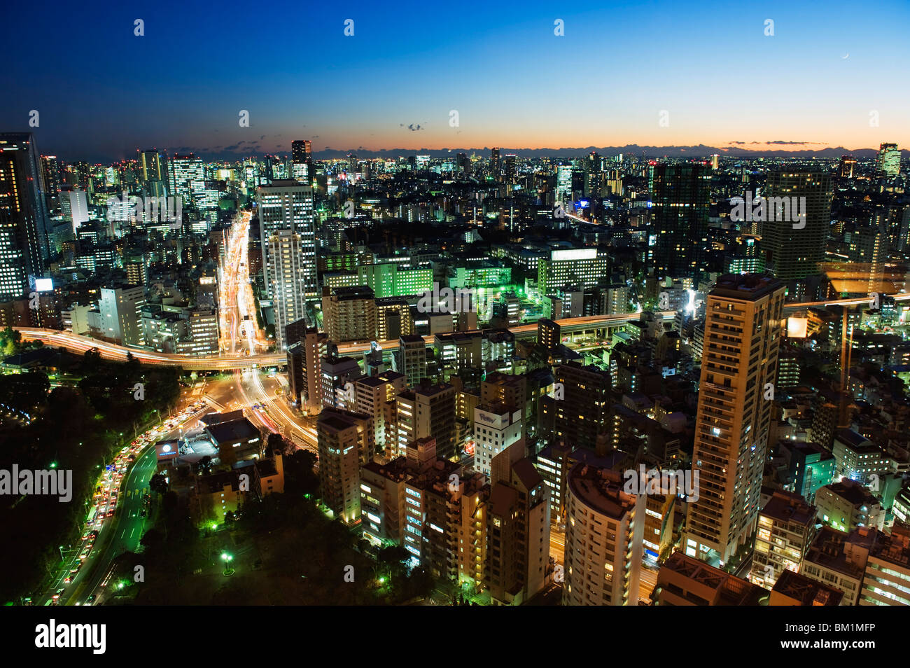 City skyline view from Tokyo Tower, Tokyo, Japan, Asia Stock Photo